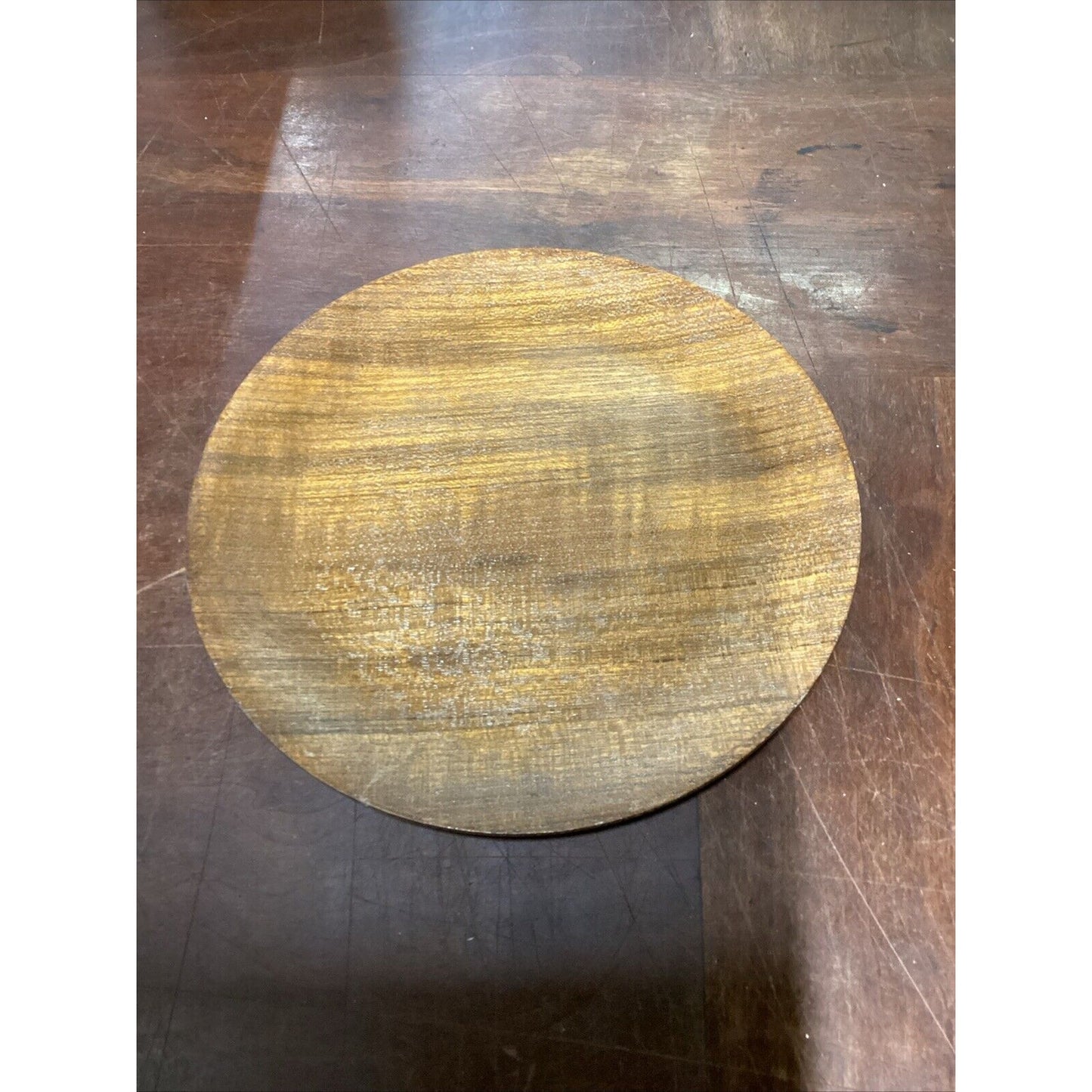 Set Of 3 Coronet Genuine Laminated Thailand Teakwood Plates - 8”D