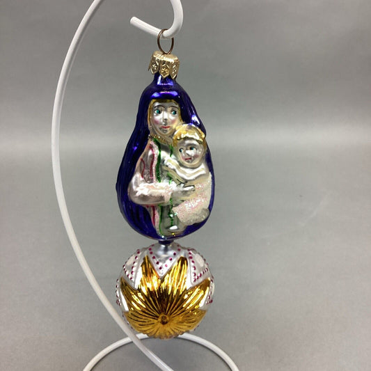 Christopher Radko Virgin Mary with Baby Jesus Glass Christmas Ornament - No Tags