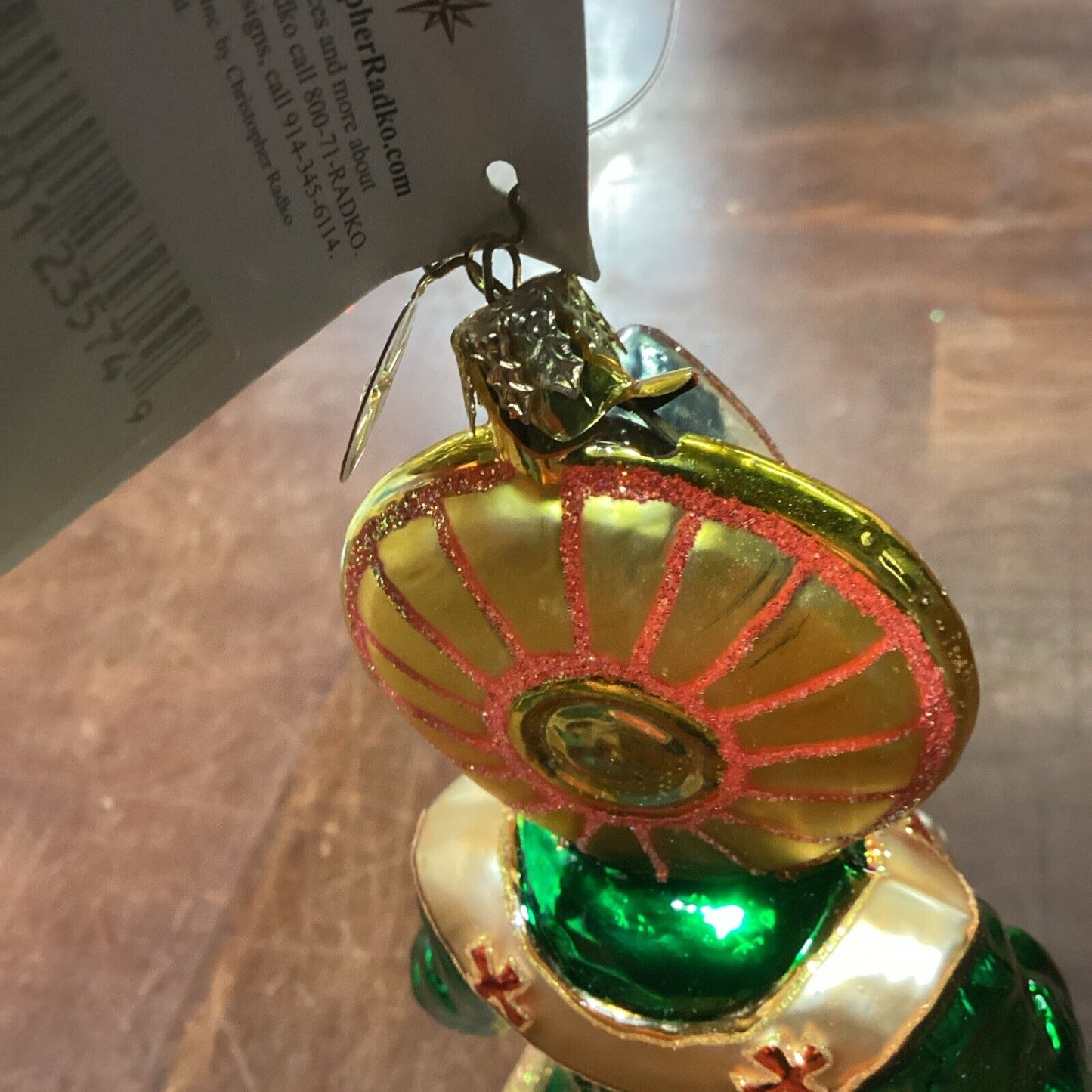 2002 CHRISTOPHER RADKO SAINT OF ERIN GEM GLASS ORNAMENT