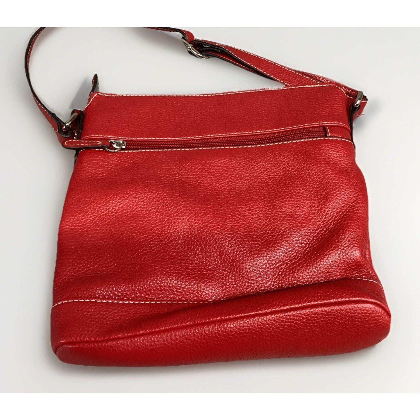 Giani Bernini Red Leather Shoulderbag With Adjustable Strap