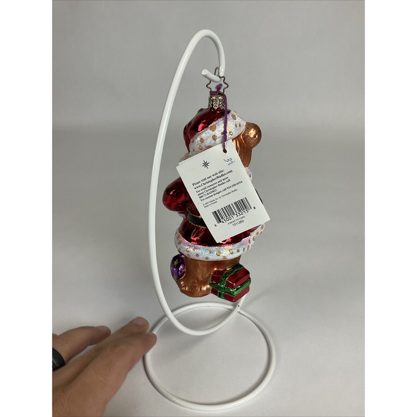 Christopher RADKO Christmas Ornament A BEAR TO CARE TEDDY Santa