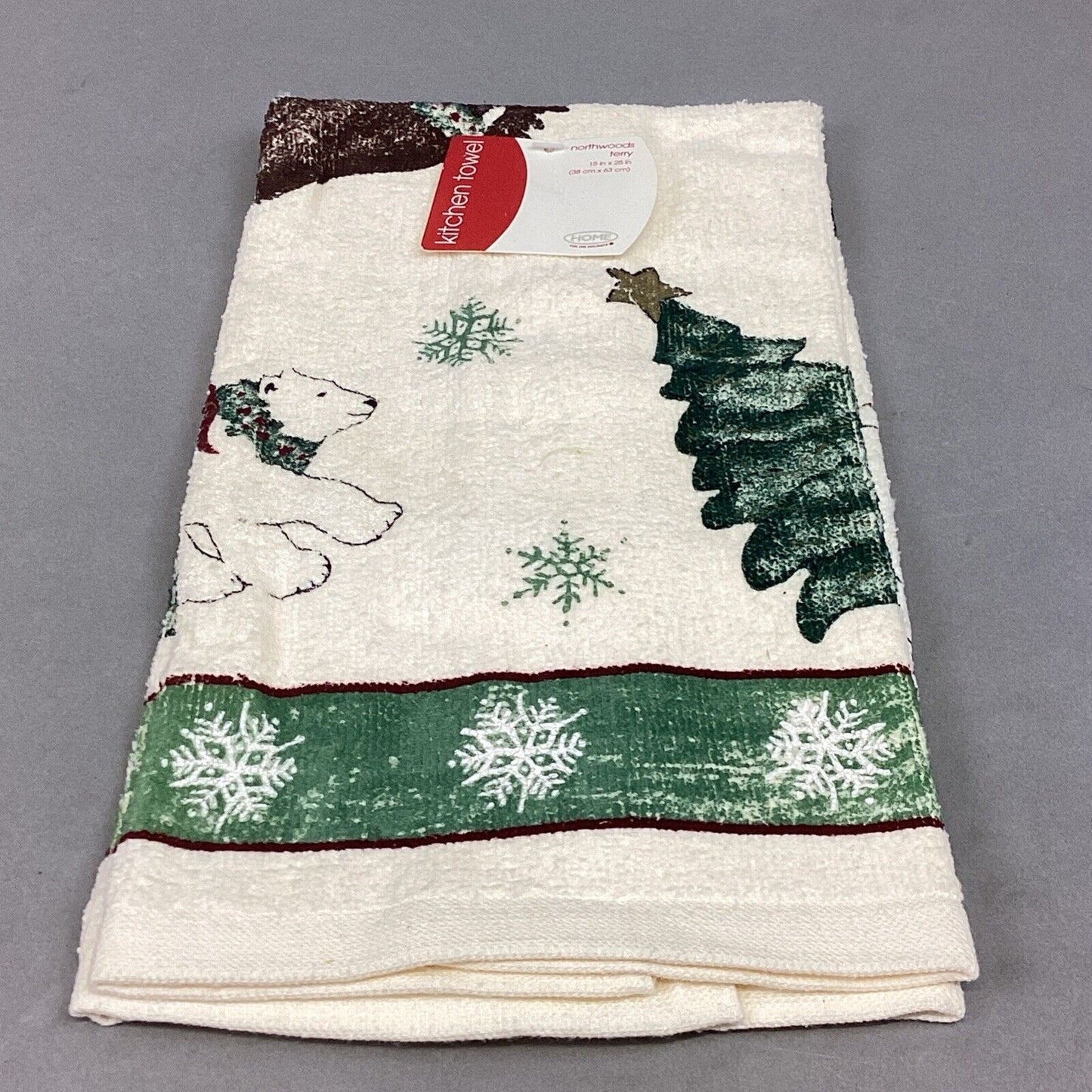 2 Balsam & Fir Polar Bear Kitchen Towels, 1 Northwoods Terry Kitchen Towel