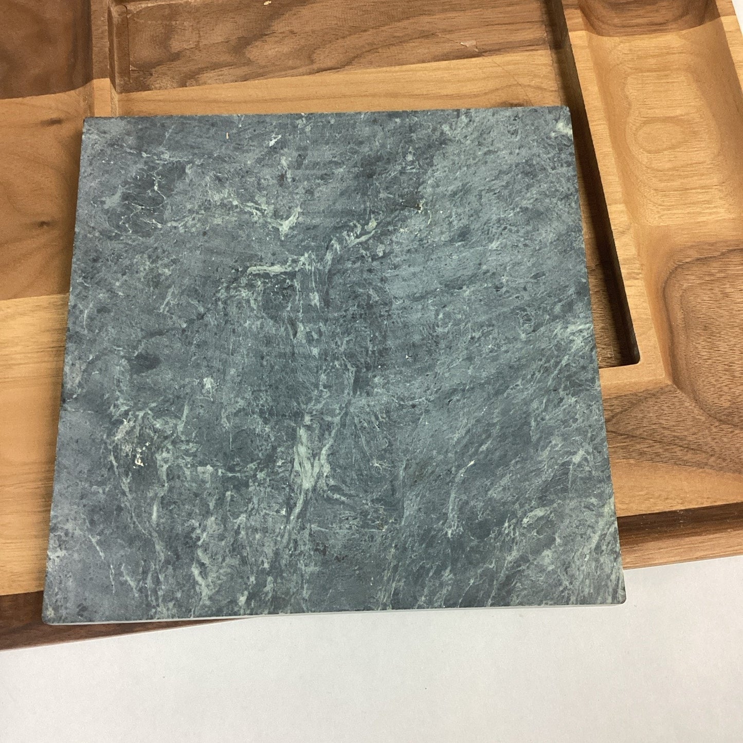 JK Adam’s Marble Tile Teak Wood Serving Board (Removable Marble Tile)