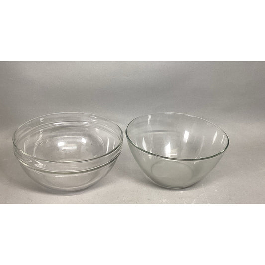 Lot Of 2 Clear Glass Arc/Arcoroc Bowls - France