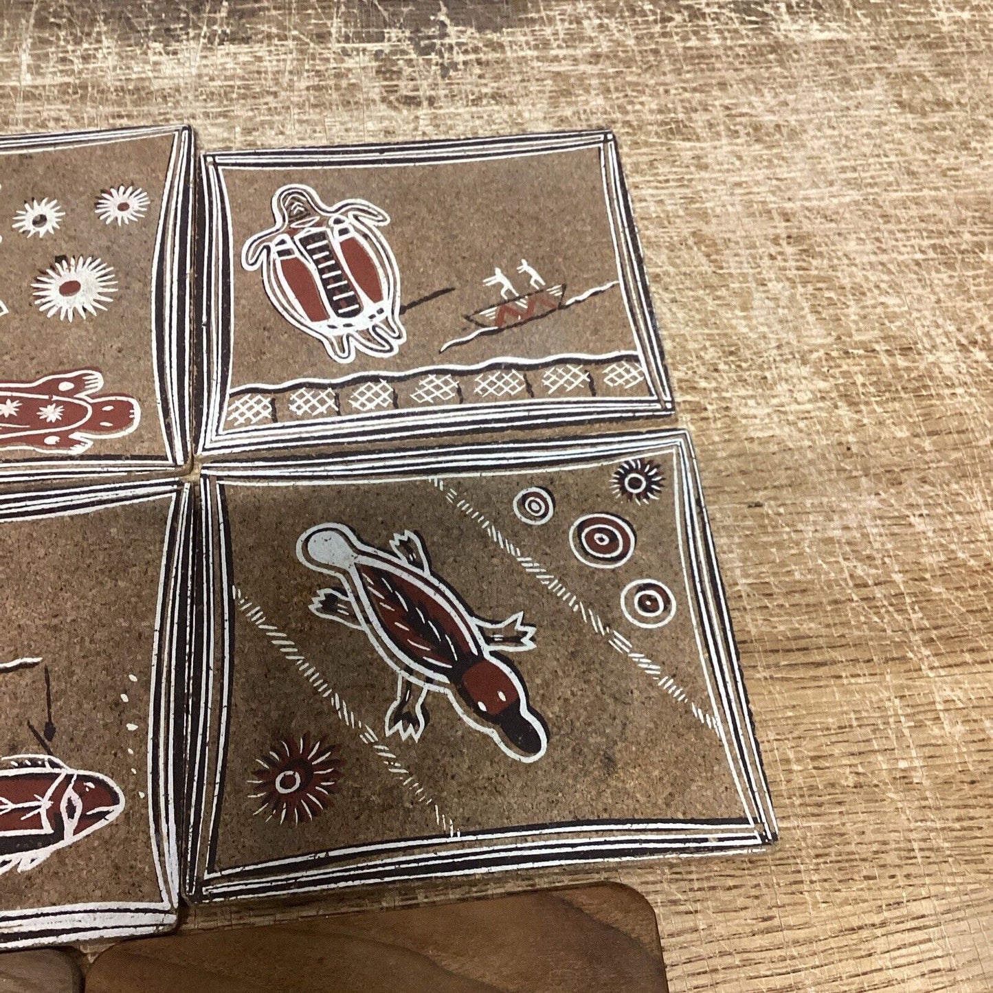 6 Cork Trivets Or Hot Plates & 5 Wooden Hot Plates