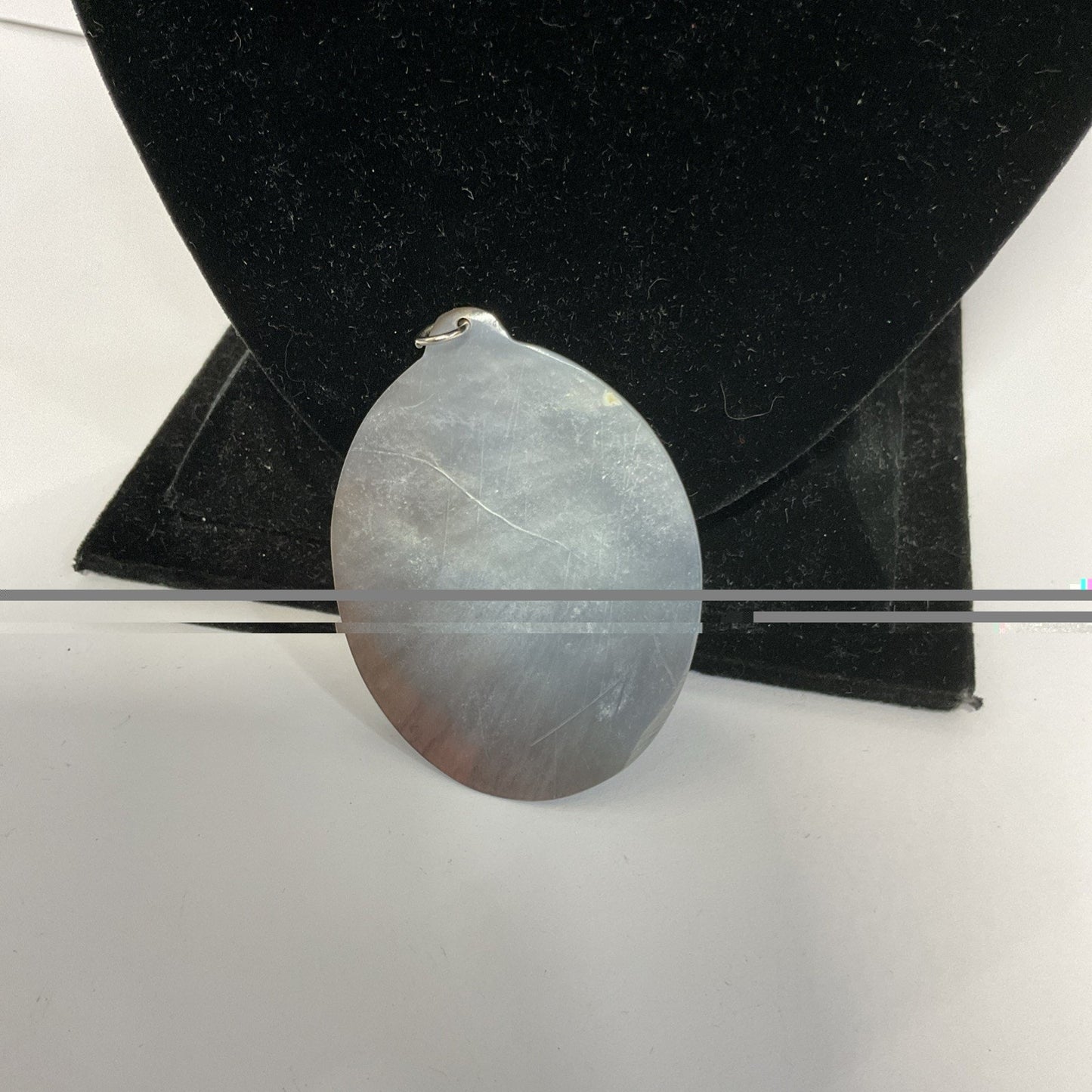 Hibiscus Carved Shell Pendant Iridescent