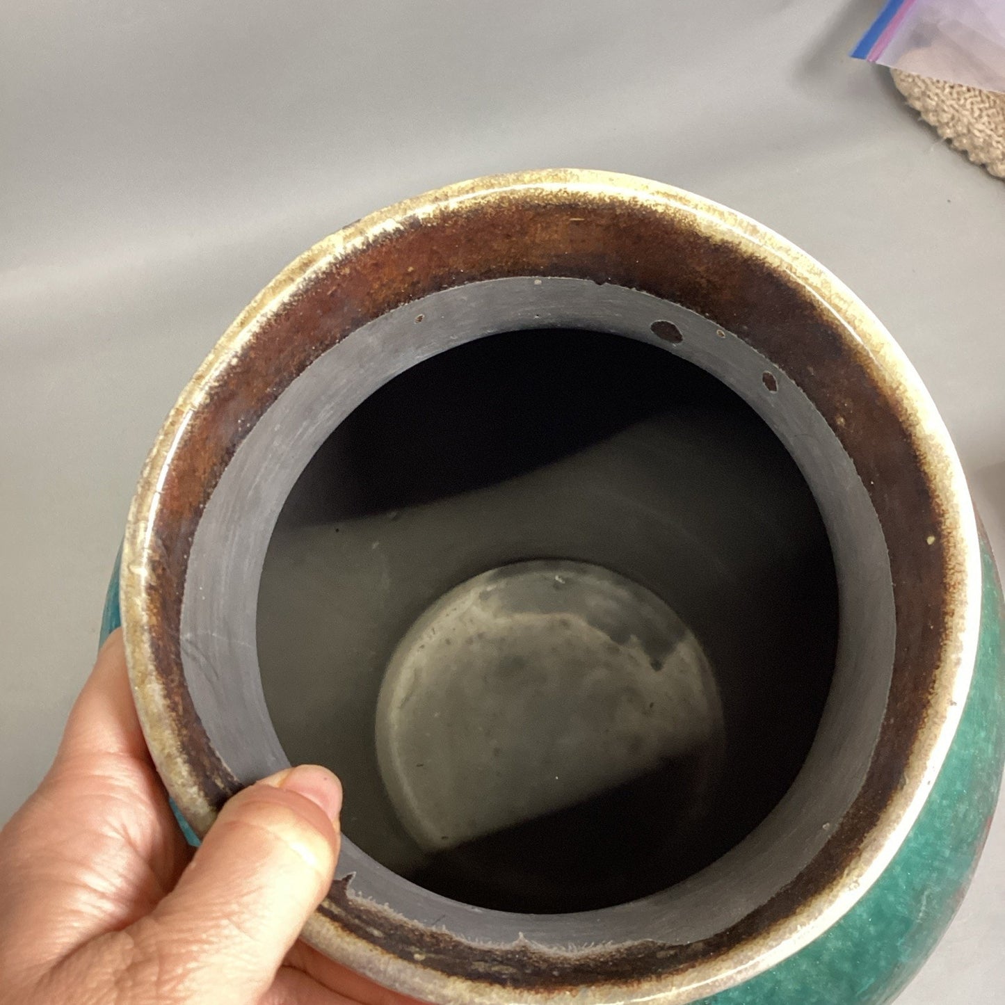 Handmade Turquoise Teal Large Vase - 17.5”H