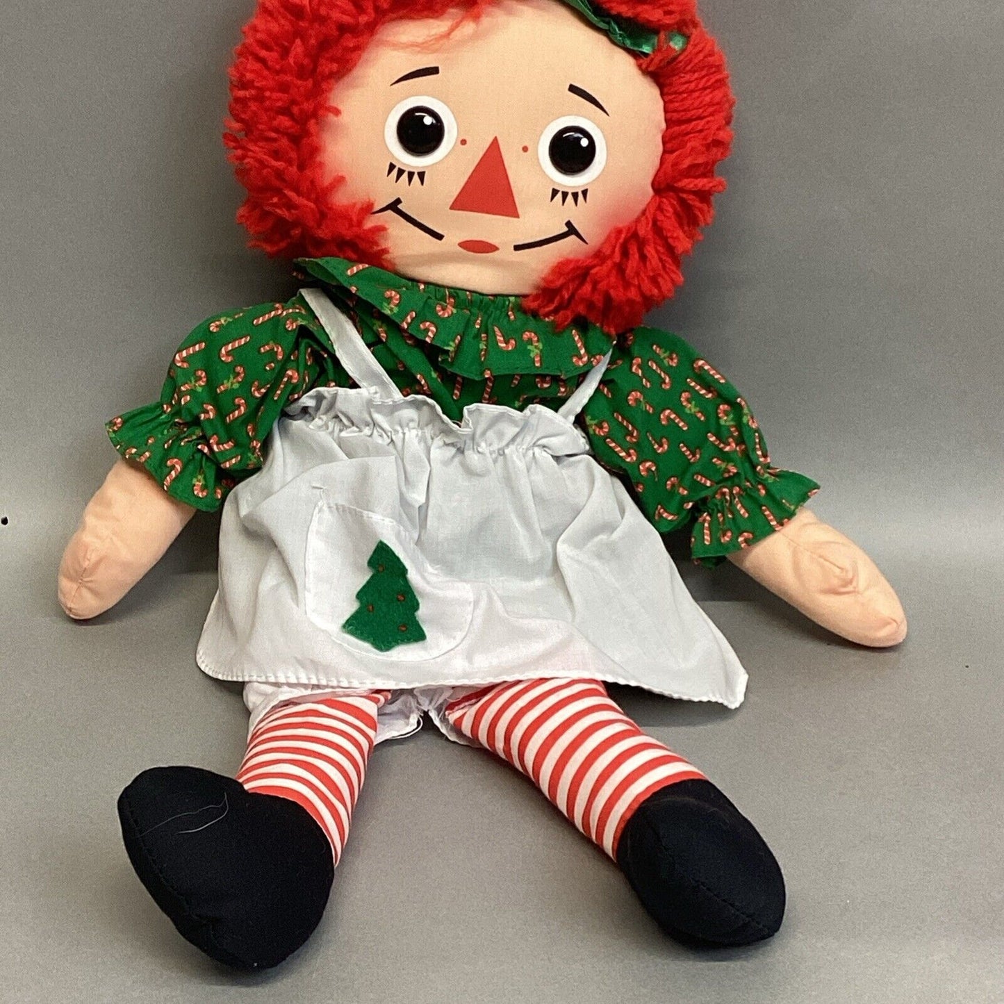 Lot Of 2 Vintage 1988 Playskool 18”Raggedy Ann Candy Cane Christmas Edition Doll