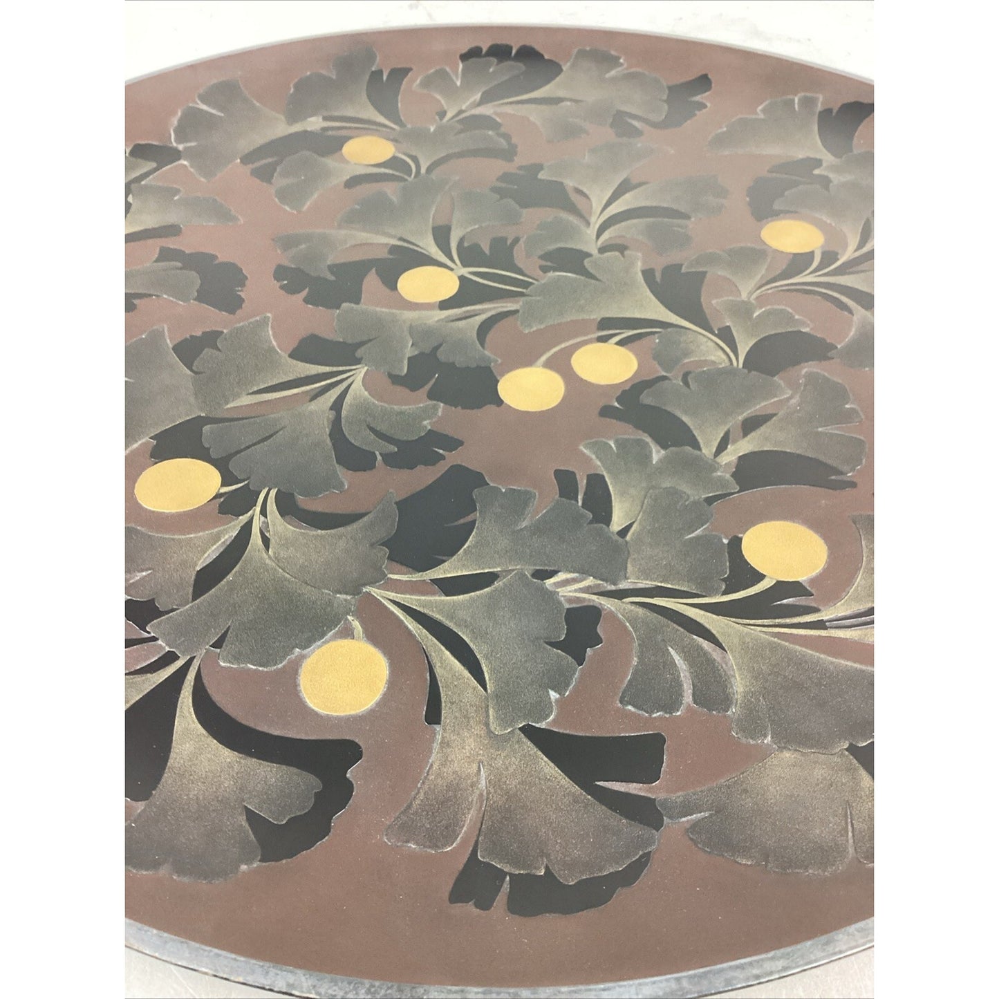 Large Brown Floral Serving Plate Appetizers Decorative Plate - 14”D