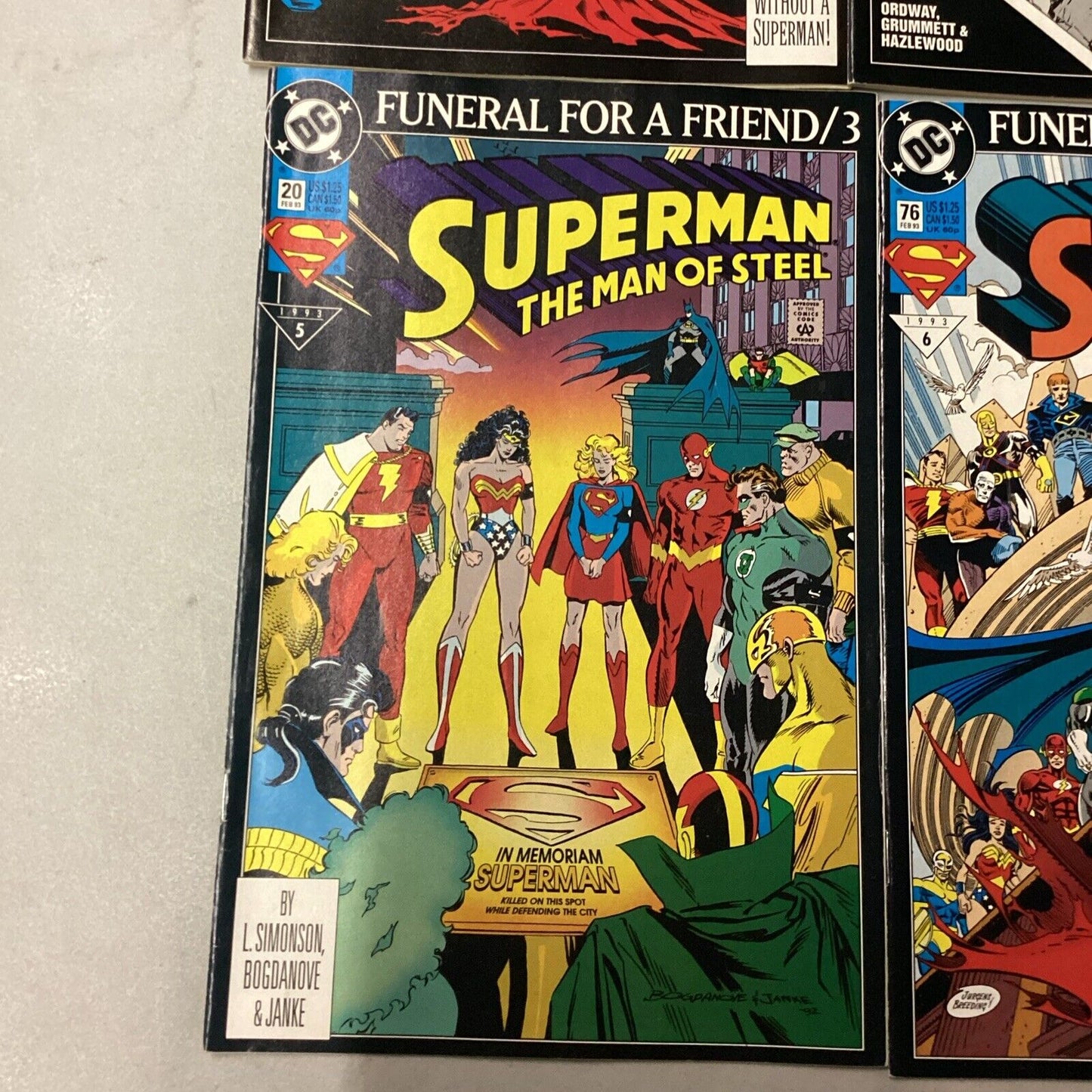 7 DC Comics - Comic Books - Superman #1-4, Justice League, Death Of Superman