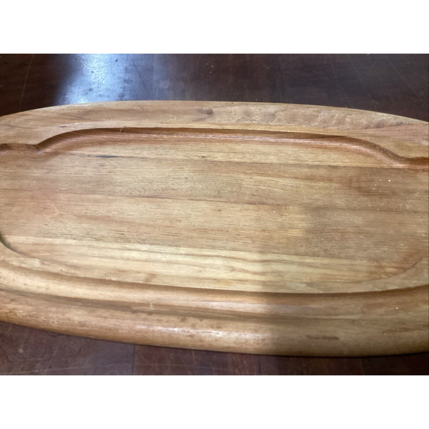 MCM Dansk Oval Teak Cutting Serving Tray - 22.5”
