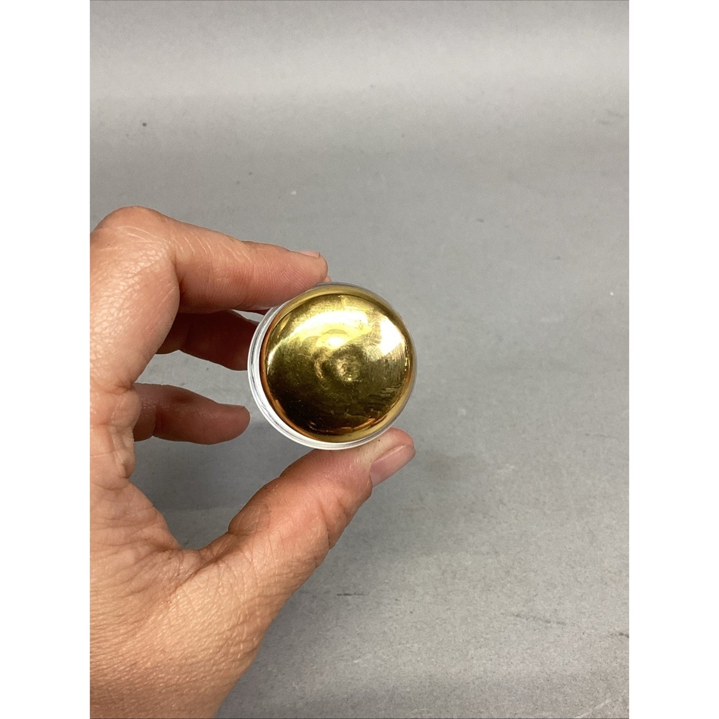 Vintage Glass Perfume Bottle FIGURINE with Gold Top - 2.5”H