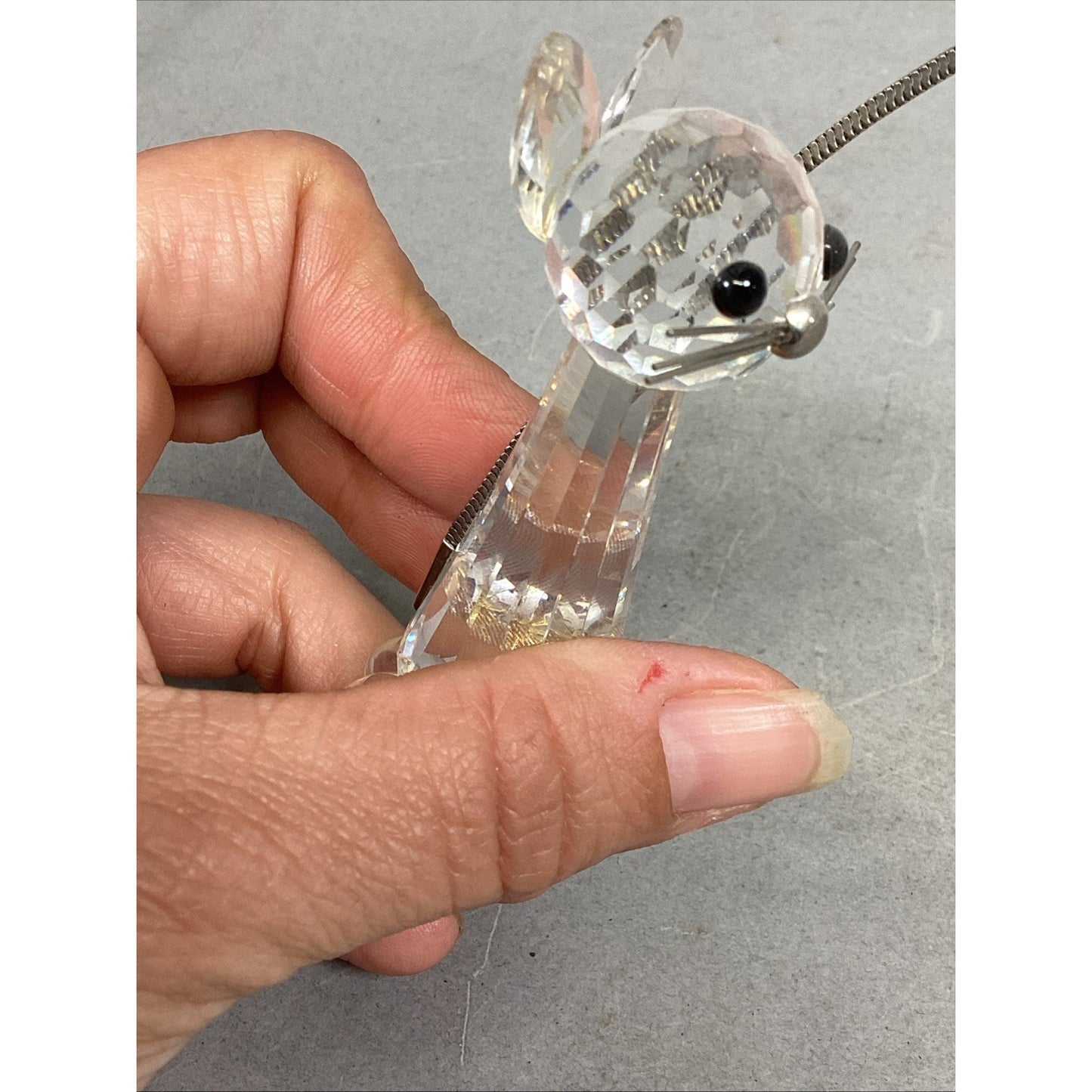 Swarovski Crystal Cat with Metal Whiskers & Flex Tail Figurine - 3”