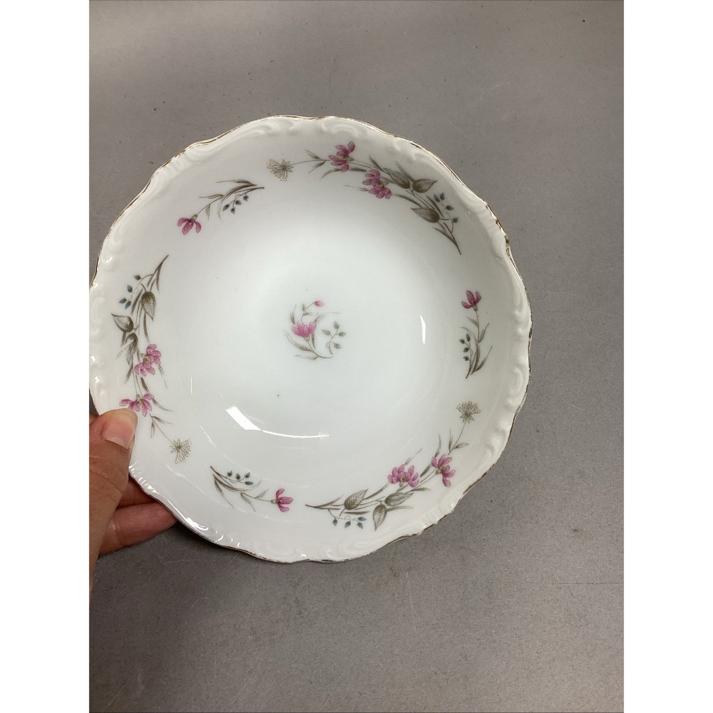 Fine Staffordshire Ware Blue Floral Bowl & Empress China Pink Floral Bowl