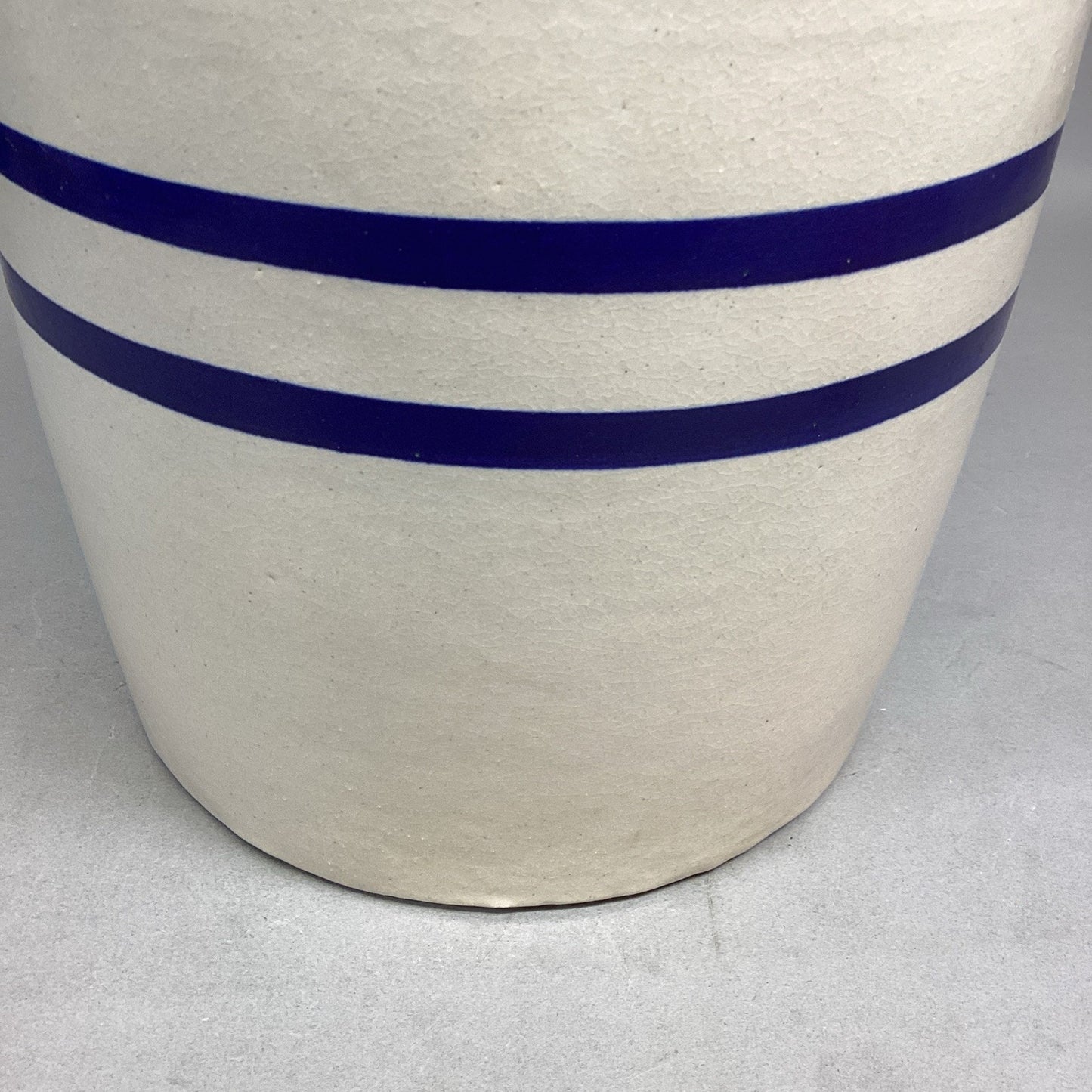Robinson Ransbottom Butter Churn Crock 3 Gallon Blue Crown/Blue Striped - 14”H