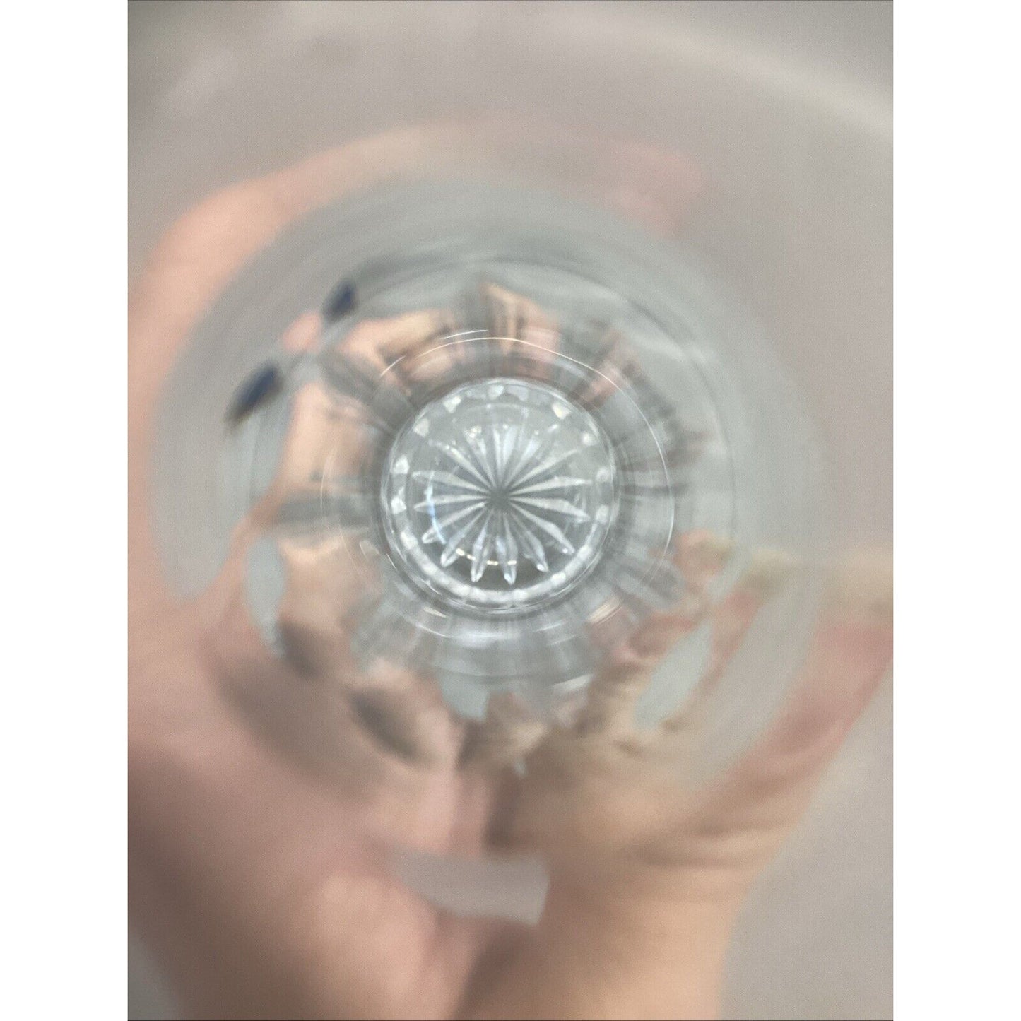 Decorative Cut Glass Decanter With Matching Stopper - 14.5”H