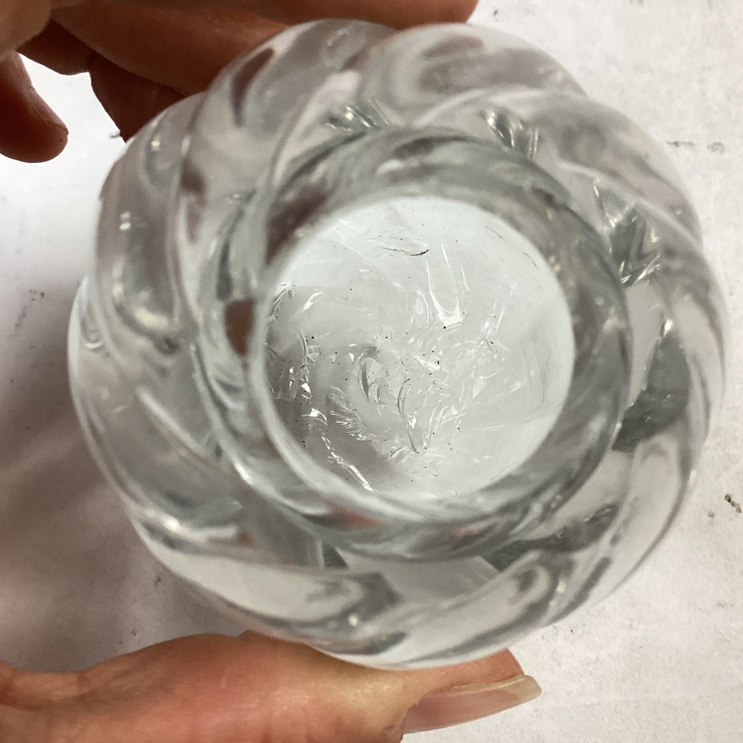 Vintage Hand Blown Swirl Glass Vase - 2.75”Hx1”D