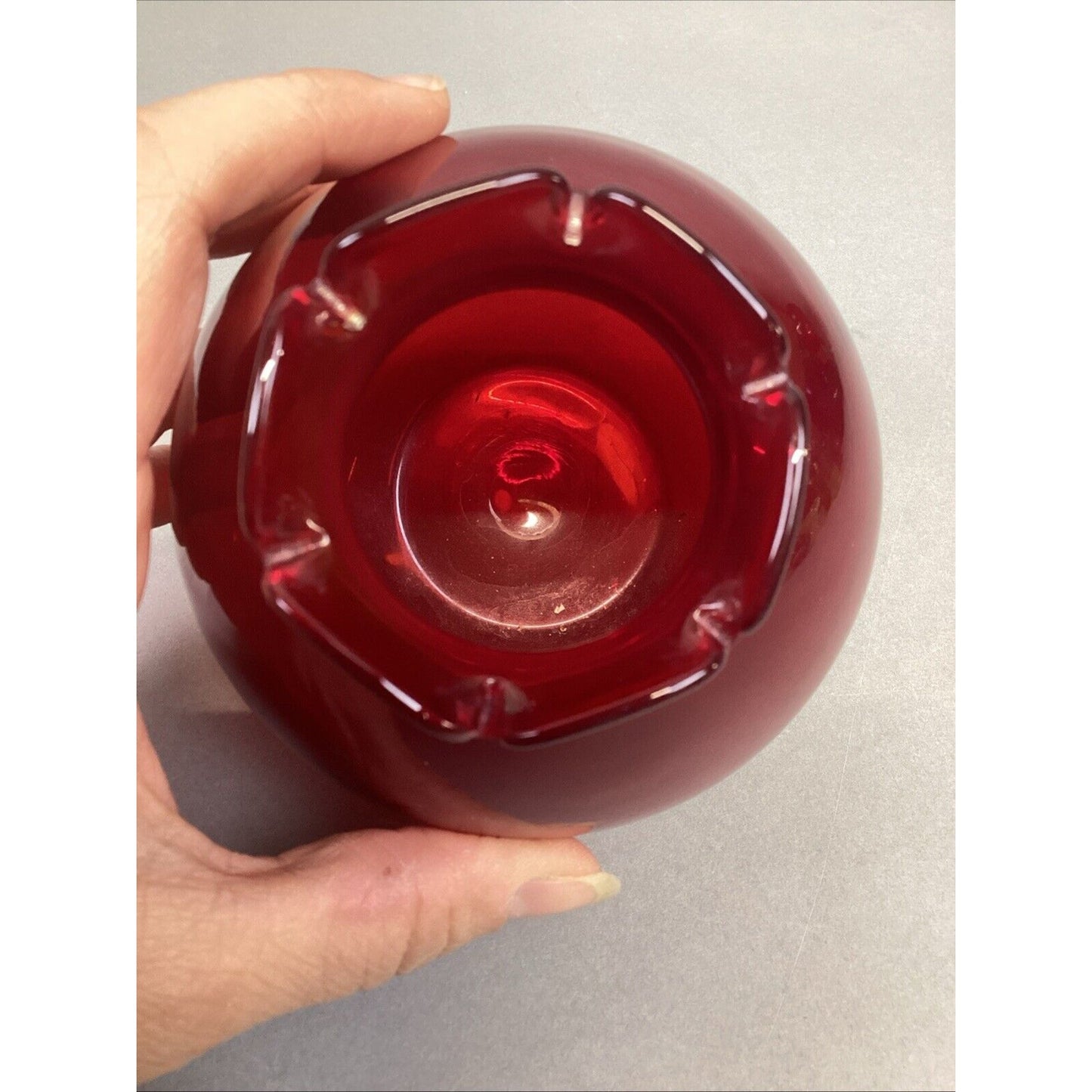 Anchor Hocking Ruby Red Glass Flower Vase - 4.25”H