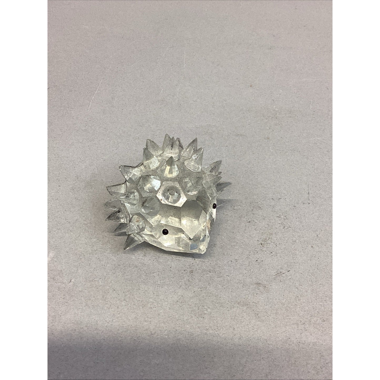 Set Of 4 Glass Porcupine Family Figurines - 2 Are Damaged