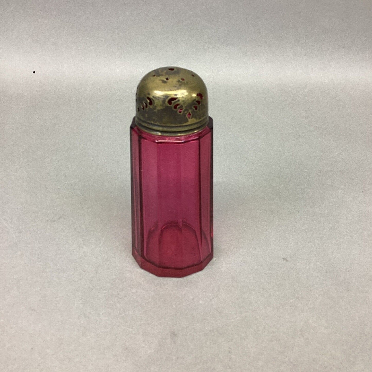 Vintage Cranberry Glass Sugar Shaker - 5”