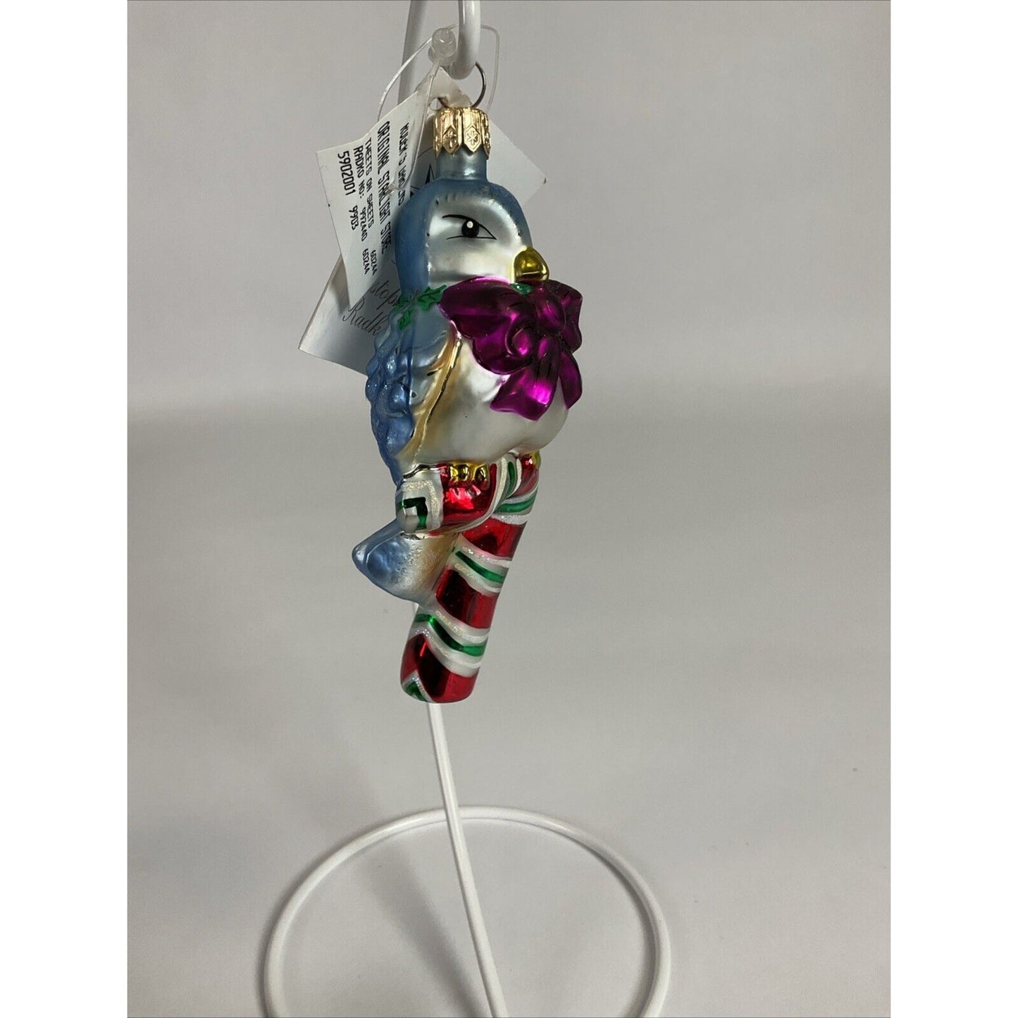 Christopher Radko Tweets On Sweets Glass Christmas Ornament