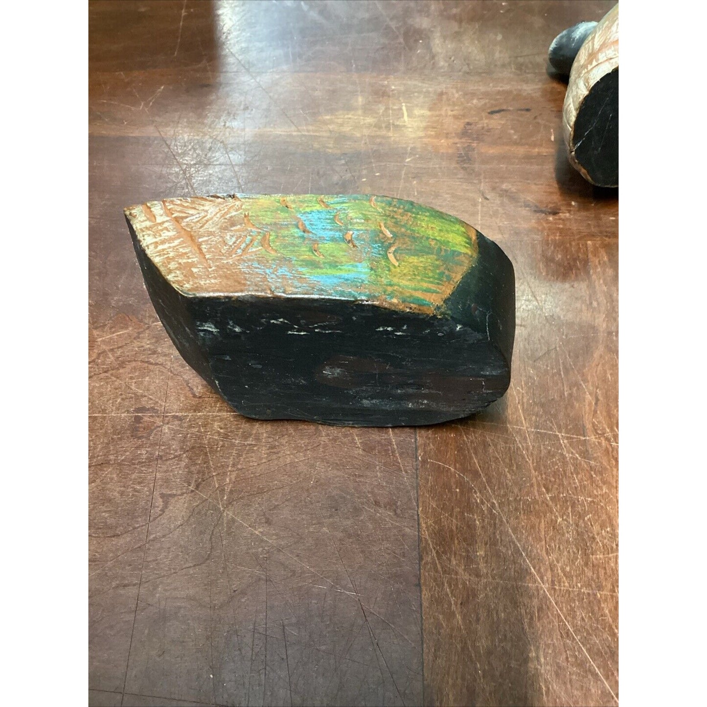 Vintage Hand Painted Wooden Duck Trinket Box