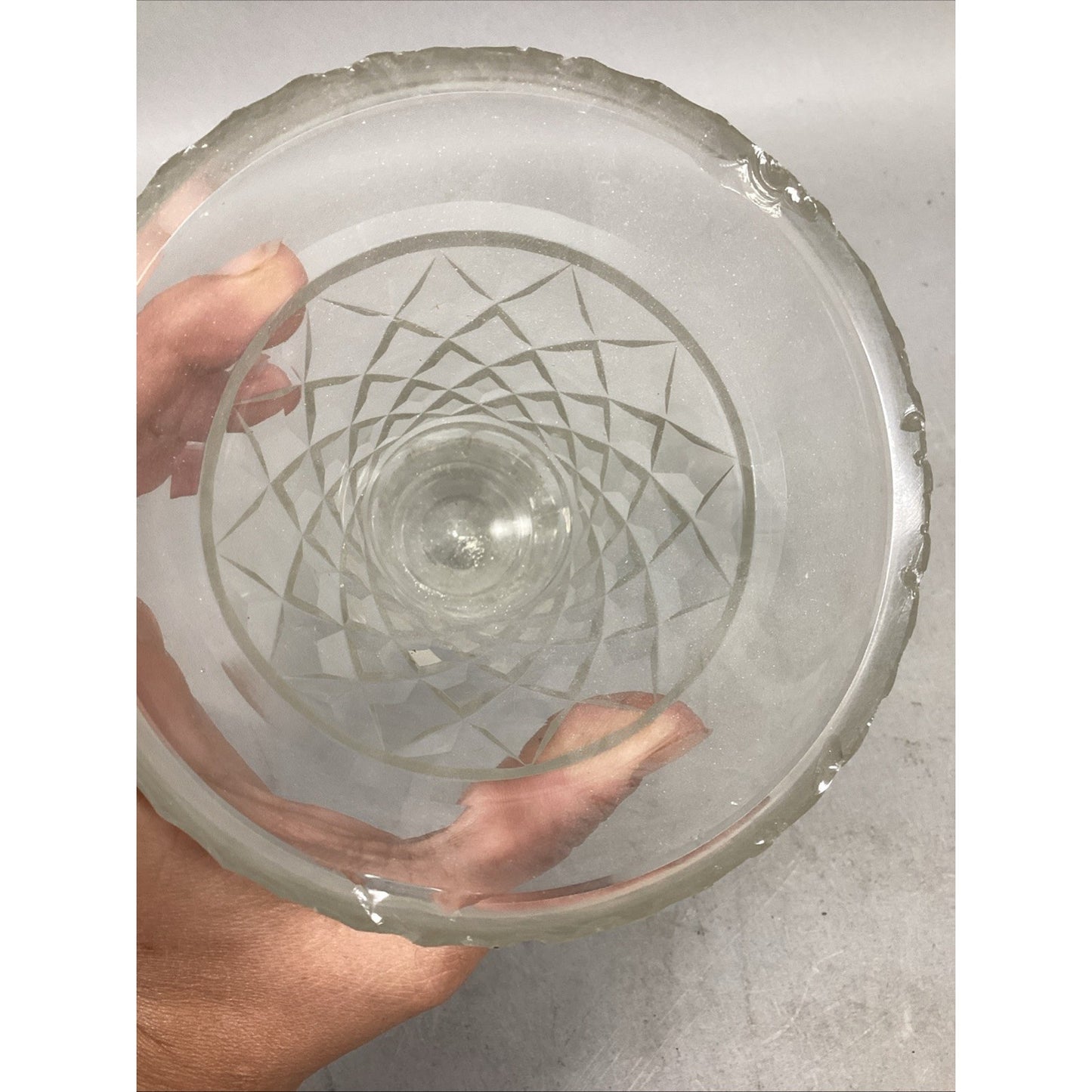 Vintage Unique Fluted Glass Vase - 8.25”H