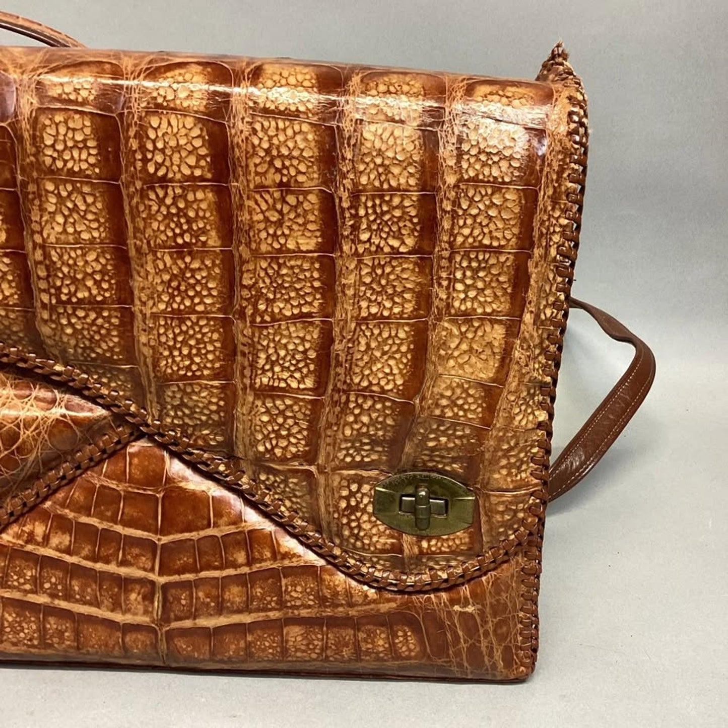 Vintage Genuine Alligator Purse - Damaged Strap