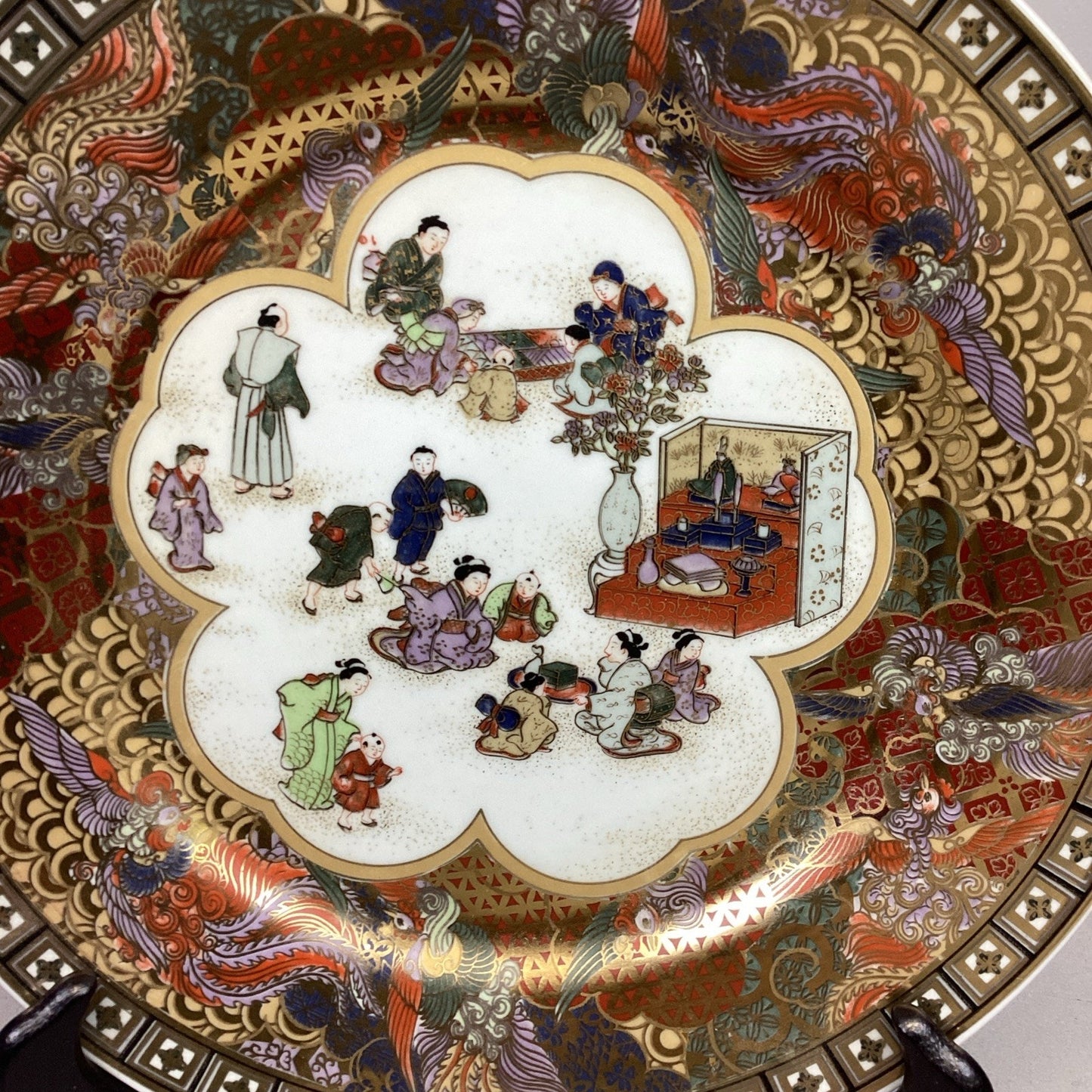 Antique Chinese Hand Painted Famille Plate - 10”