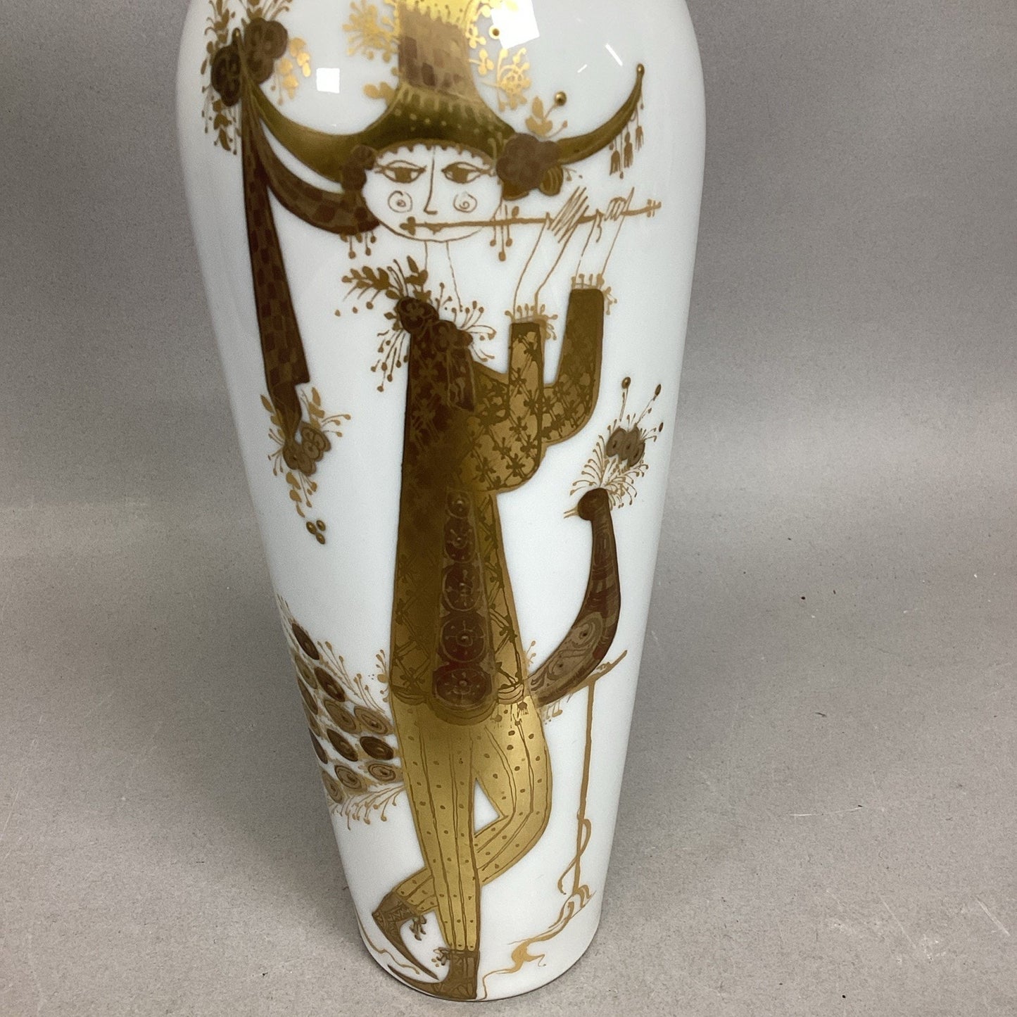 Bjorn Wiinglad Rosenthal Porcelain & Gold Decorative Vase - Germany - 13”H #1583
