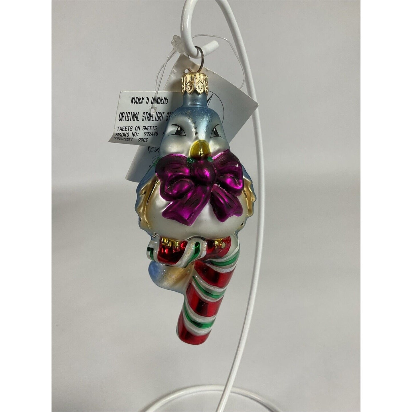 Christopher Radko Tweets On Sweets Glass Christmas Ornament