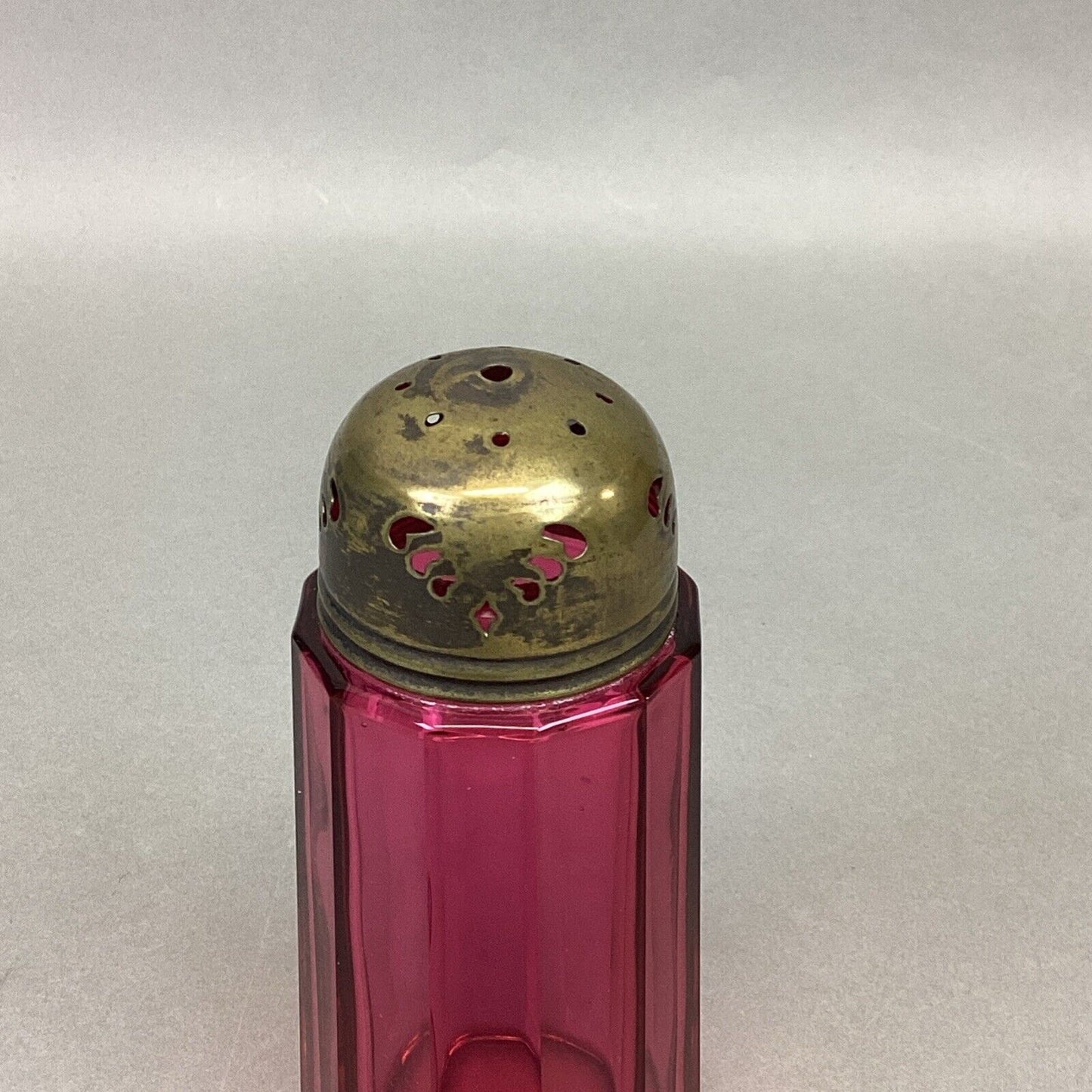 Vintage Cranberry Glass Sugar Shaker - 5”