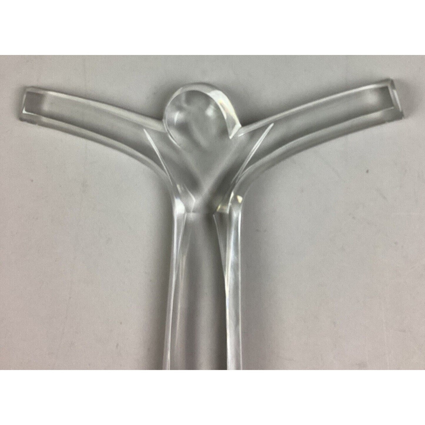 Val Saint Lambert Crystal Crucifix - 10 7/8” - Made In France
