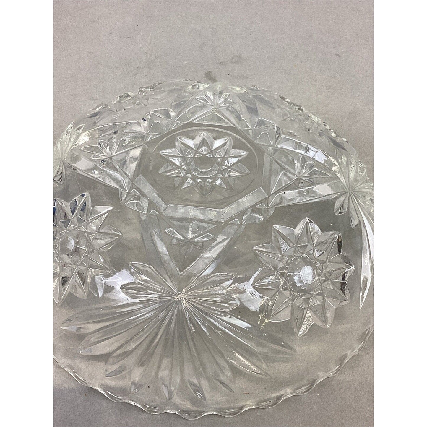 Set Of 3 Vintage Anchor Hocking Glass Star Of David Bowls