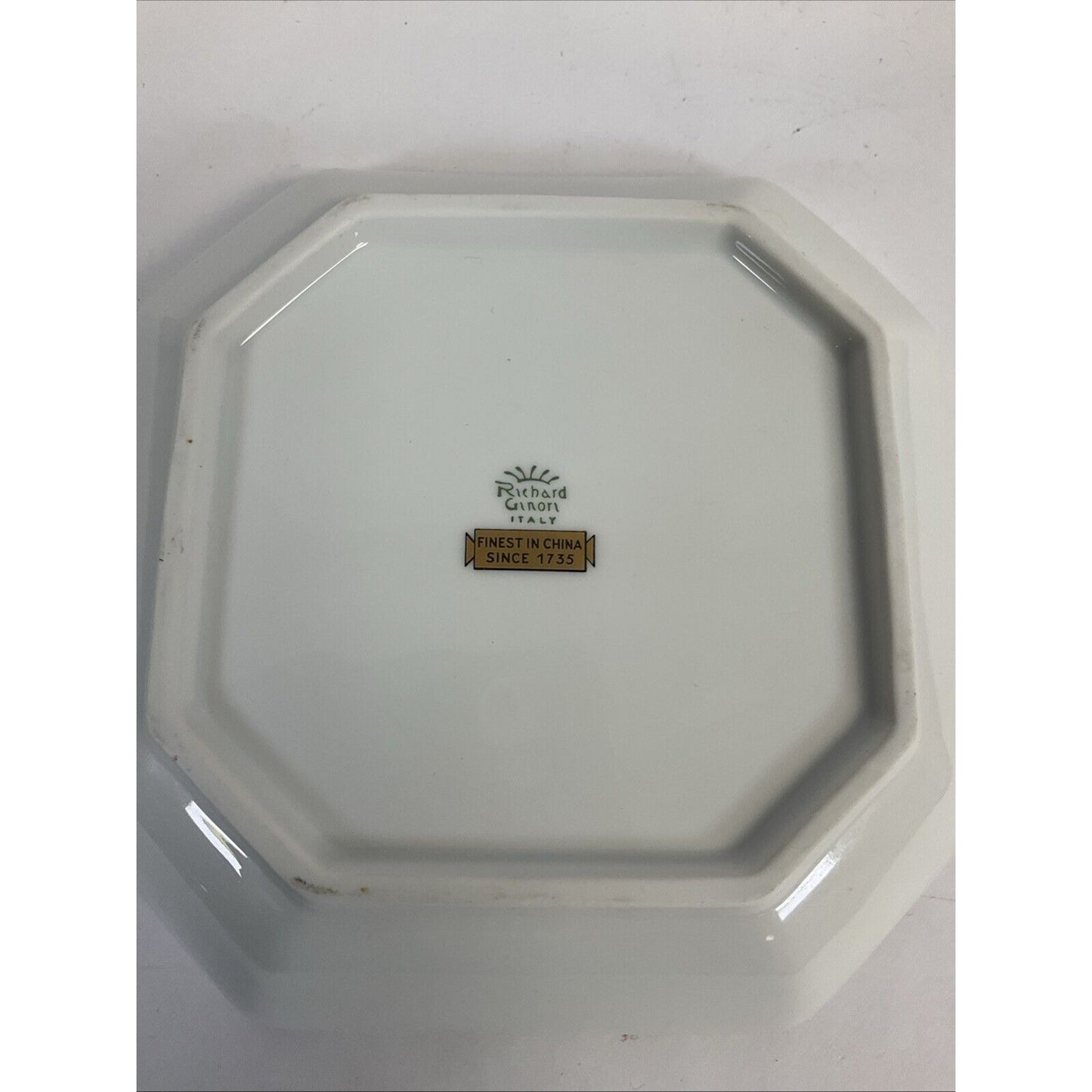 RICHARD GINORI Oriente 6 1/2" Porcelain Square Dish With Gold Band Made in Italy