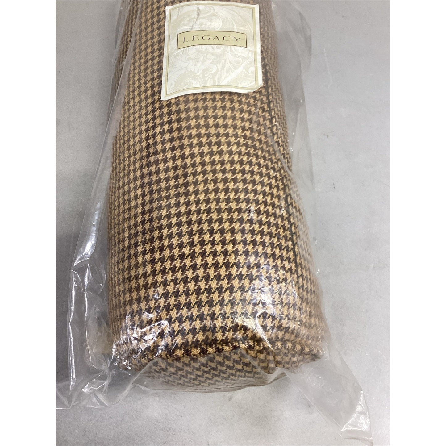 Legacy Paddock Spa Neck Roll Pillow - Houndstooth In Carlie Chocolate - New