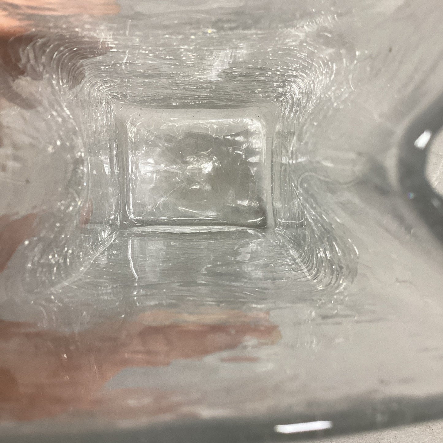 Hand Blown Crackled Glass Vase - 8.75”H