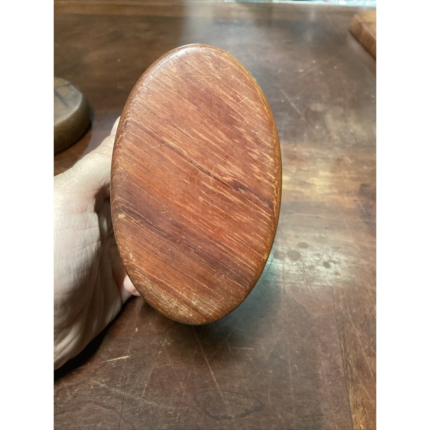 Vintage Teak Wooden Nut Cracker, Salt Cellar & Cheeseboard (no Knife)