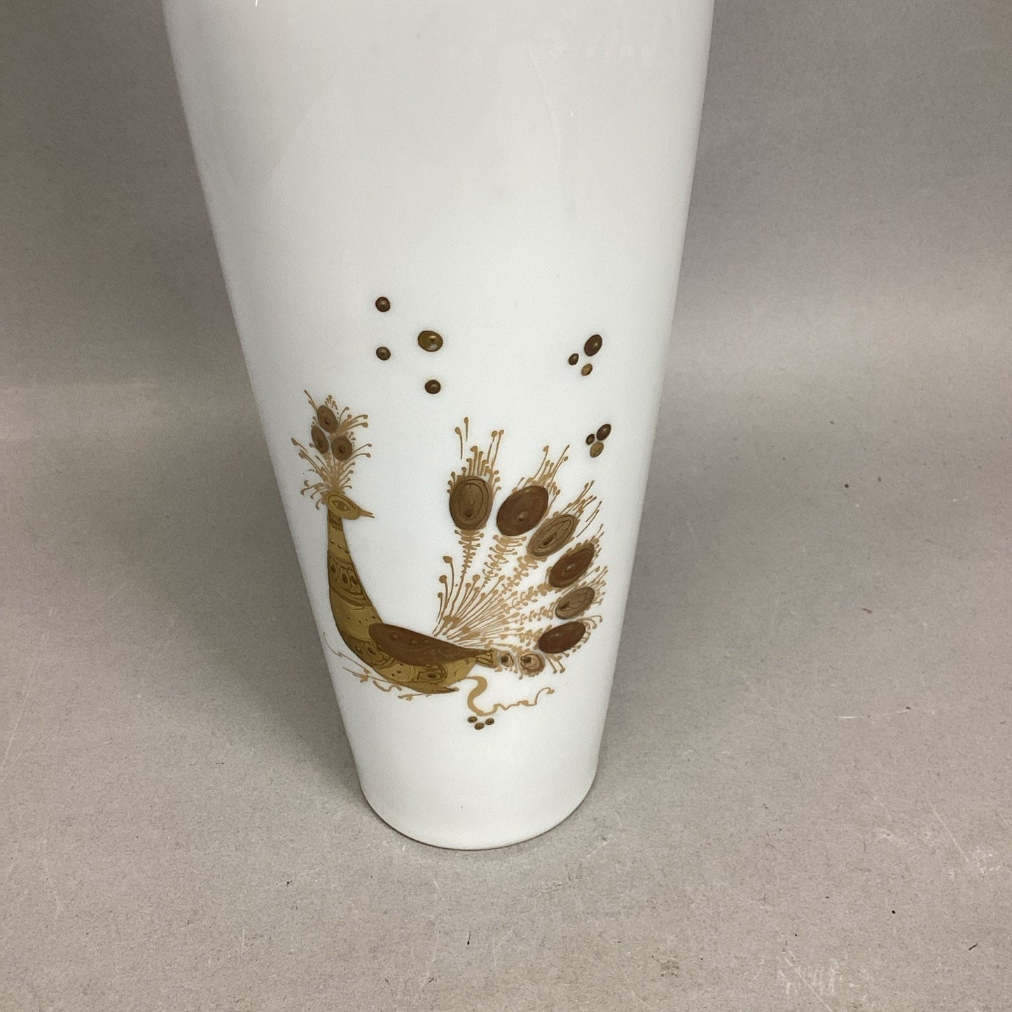 Bjorn Wiinglad Rosenthal Porcelain & Gold Decorative Vase - Germany - 13”H #1583