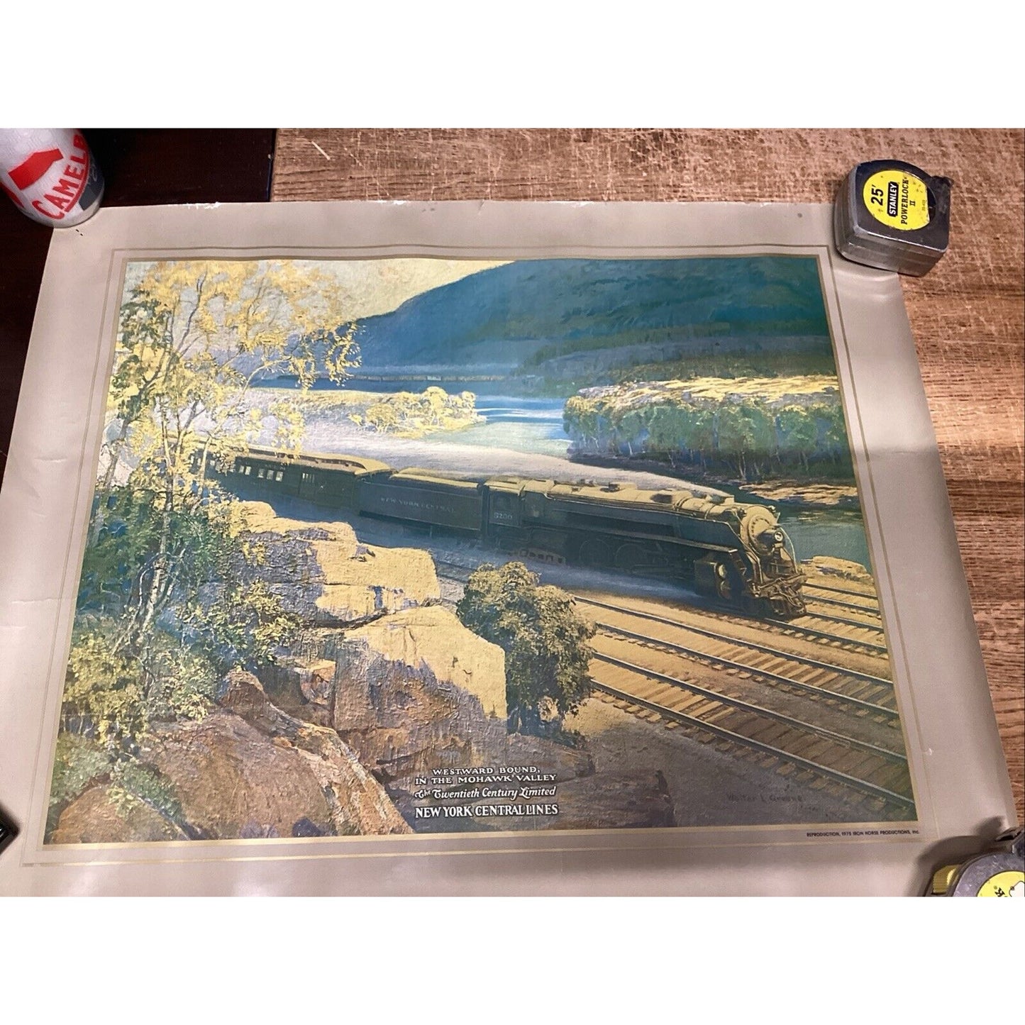 NY Central Railroad -"Westward Bound Mohawk Valley" - 1975 Reproduction - 27x22”