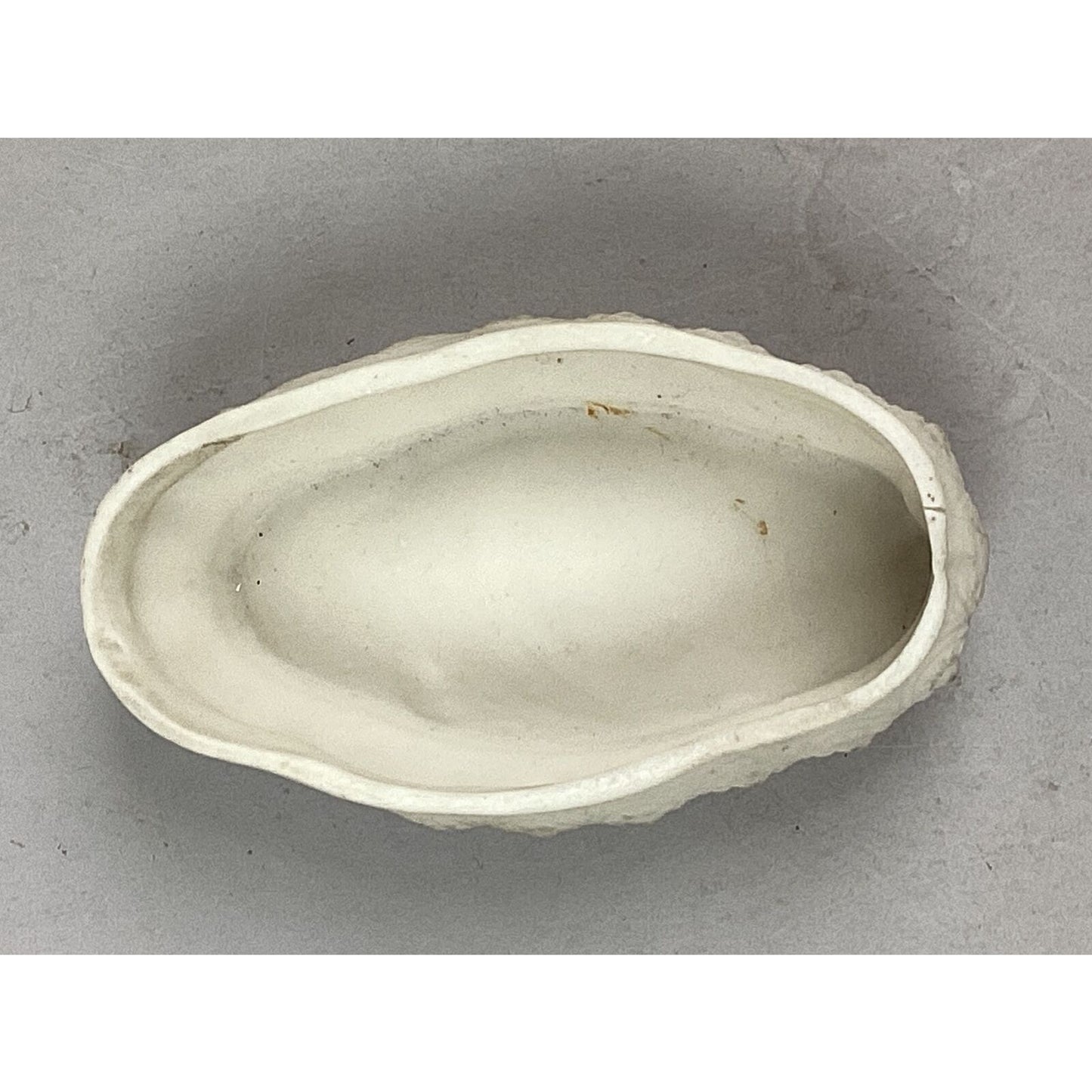 Vintage Bisque Porcelain Trinket Dish With Lid - 3”Hx4.25”Lx2”W