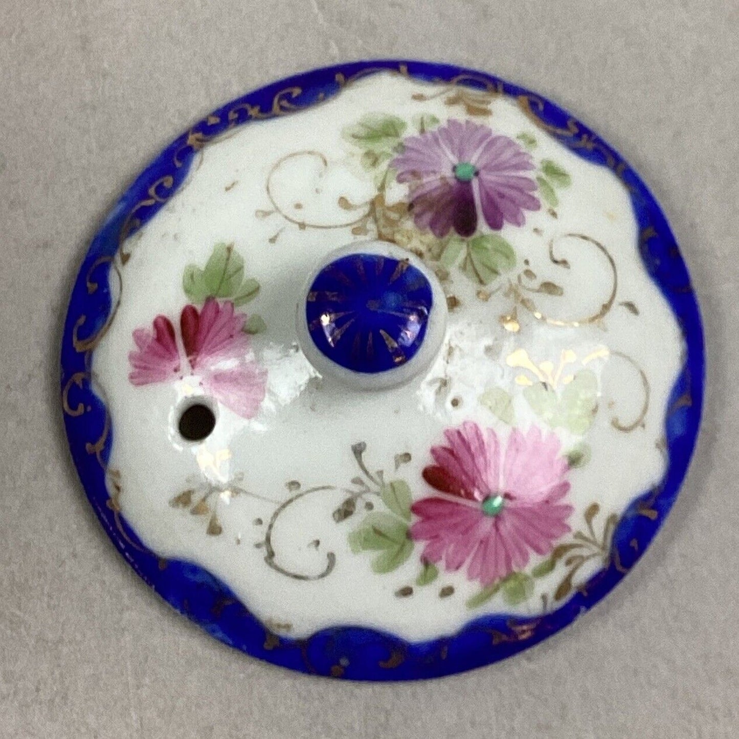 Vintage Porcelain Hand Painted Floral Teapot - 3”Hx4”L