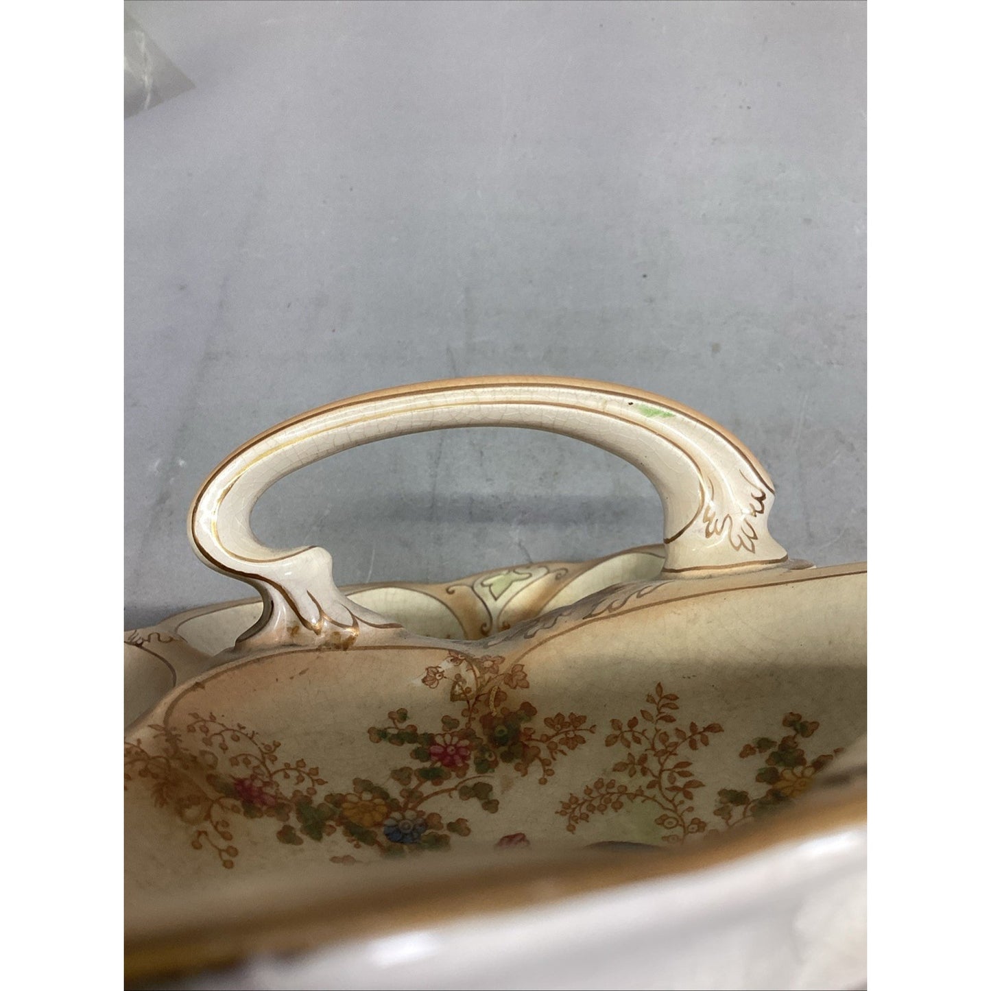 Vintage Rare Crown Ducal Multi Section Serving Dish W/ Birds/Floral Motif