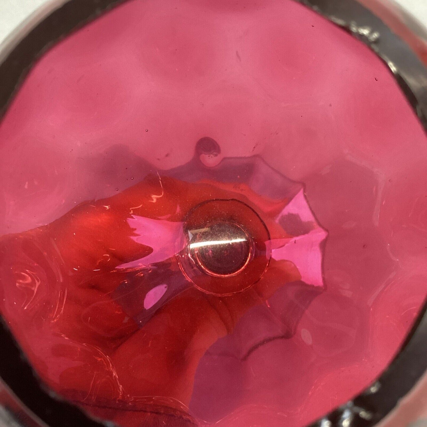 Vintage Glass Cranberry France PV Flower Vase Or Goblet - 6.5”