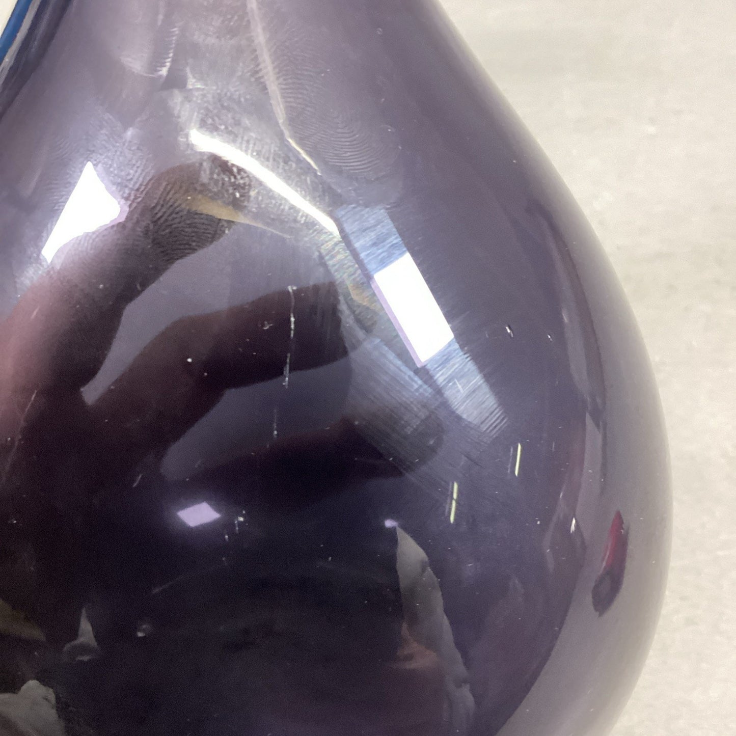 Vintage Hand Blown Purple Glass Bud Vase - 9”H