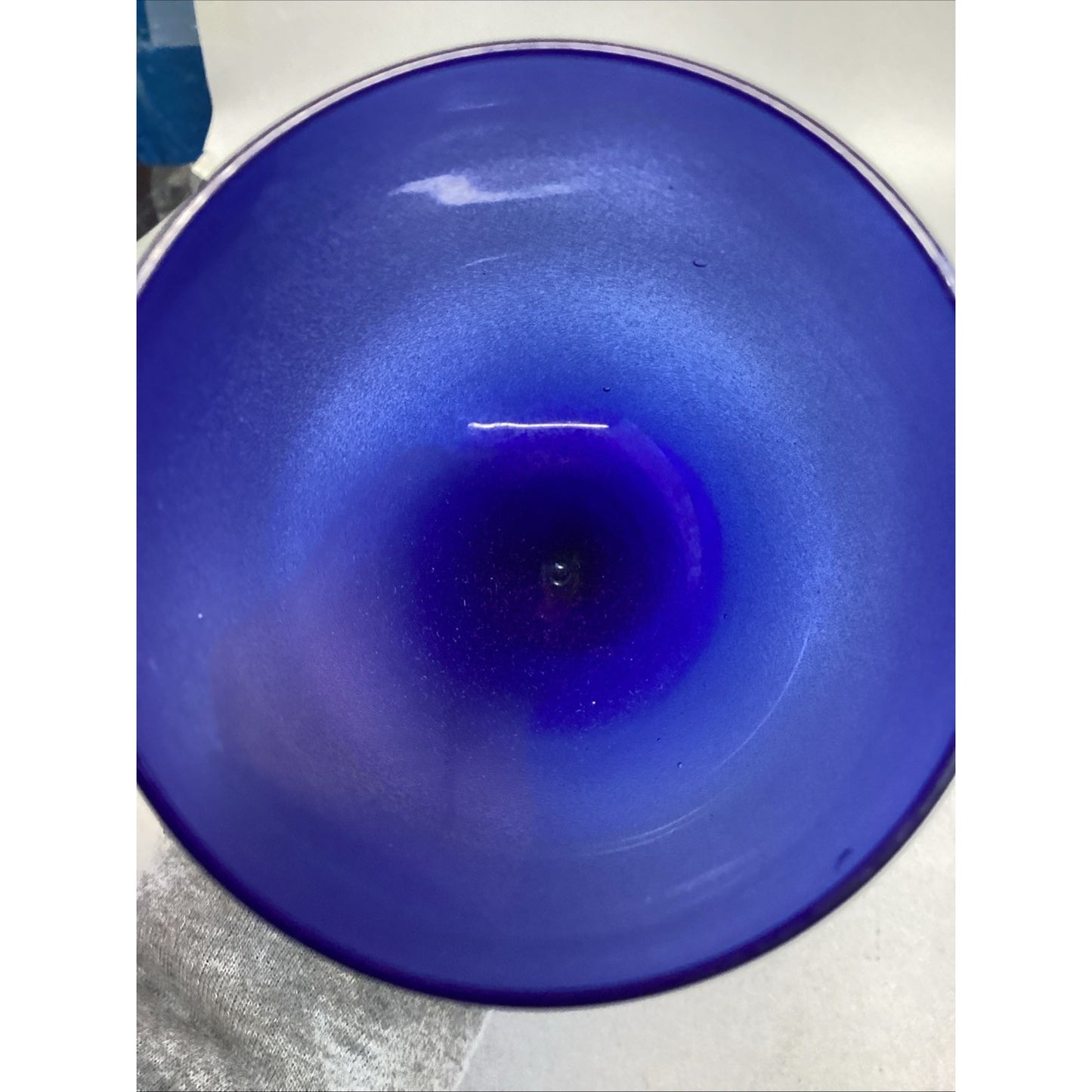 Vintage Set of 2 Cobalt Blue Champagne Glasses
