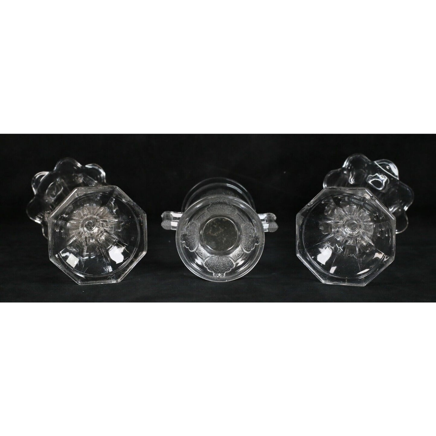 3 Pieces Pressed Glass