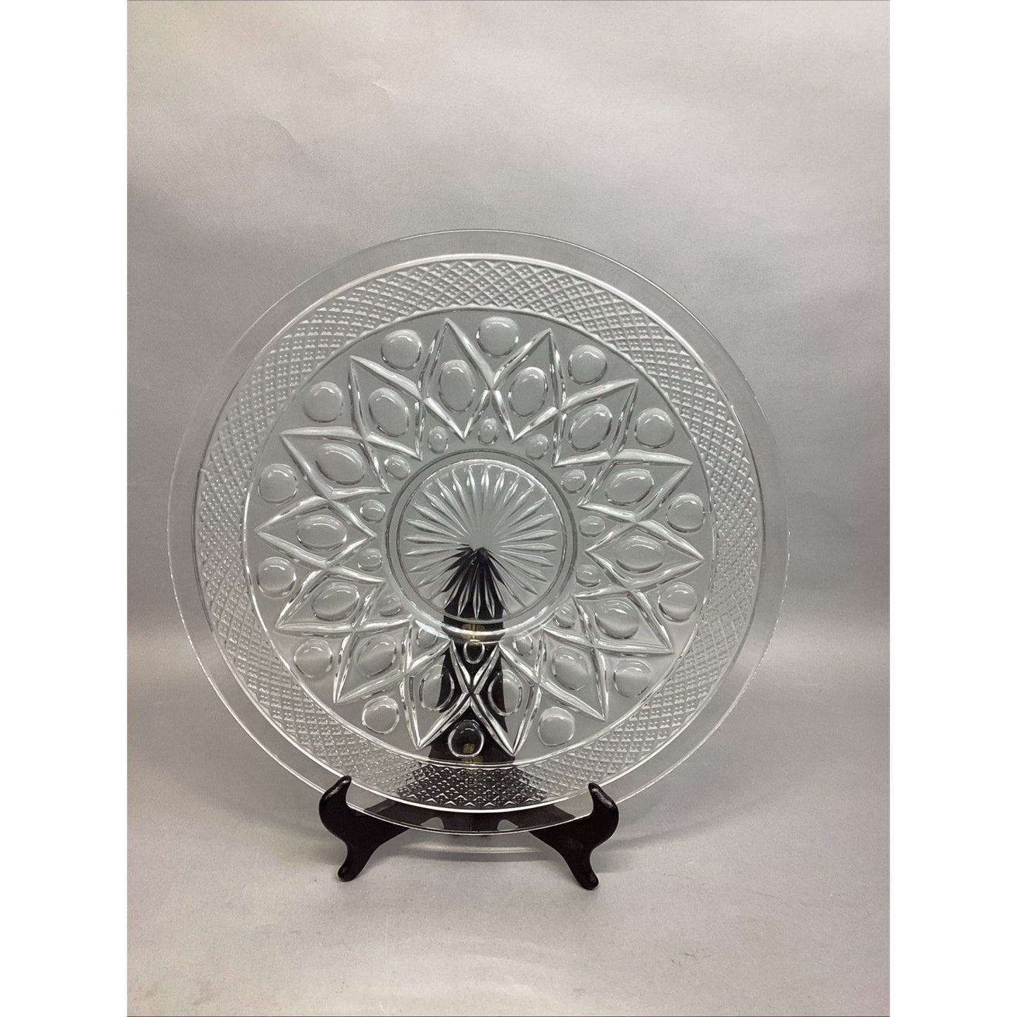 Imperial Glass Cape Cod Clear 14” Cake Plate Vintage 1932-1984 Round Platter