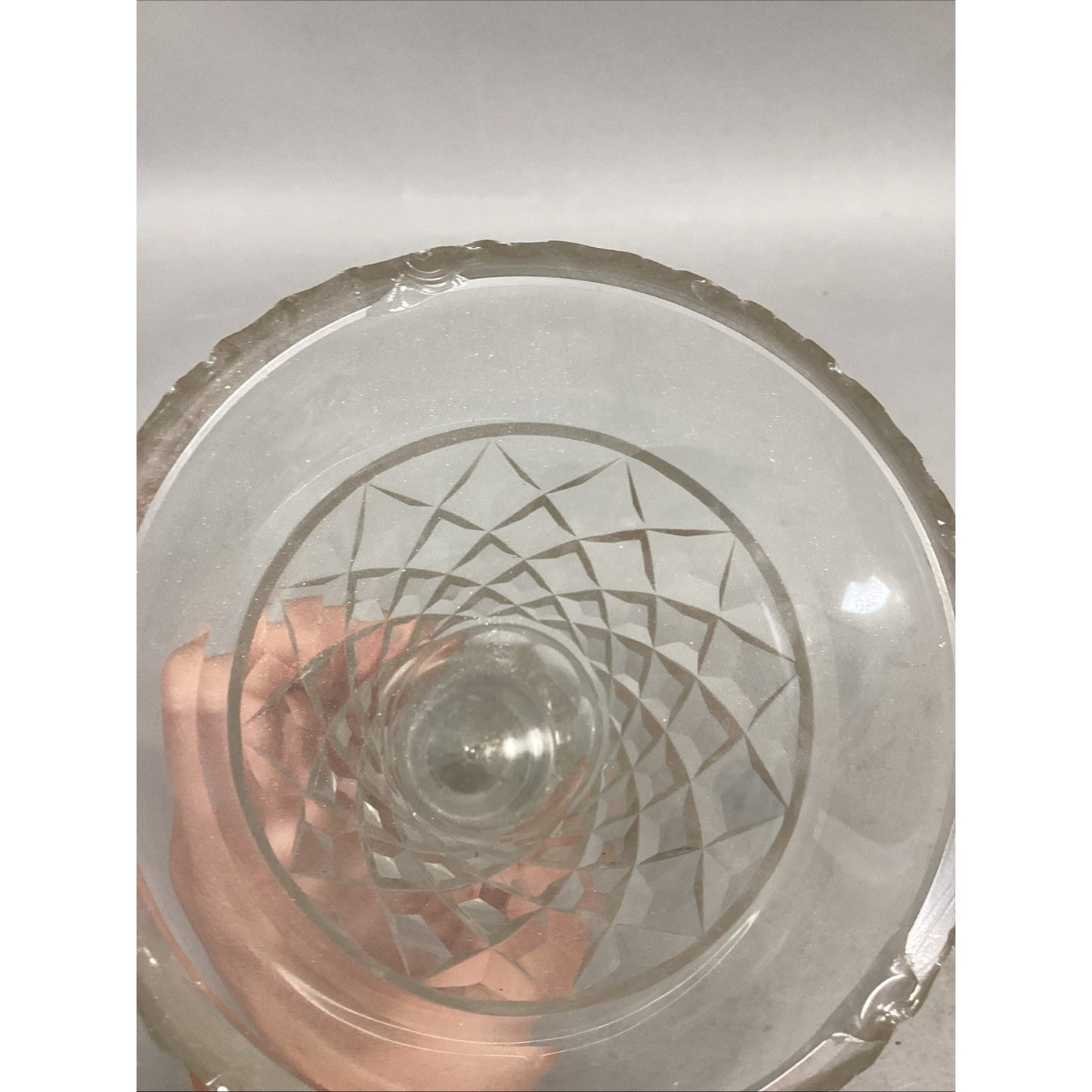 Vintage Unique Fluted Glass Vase - 8.25”H