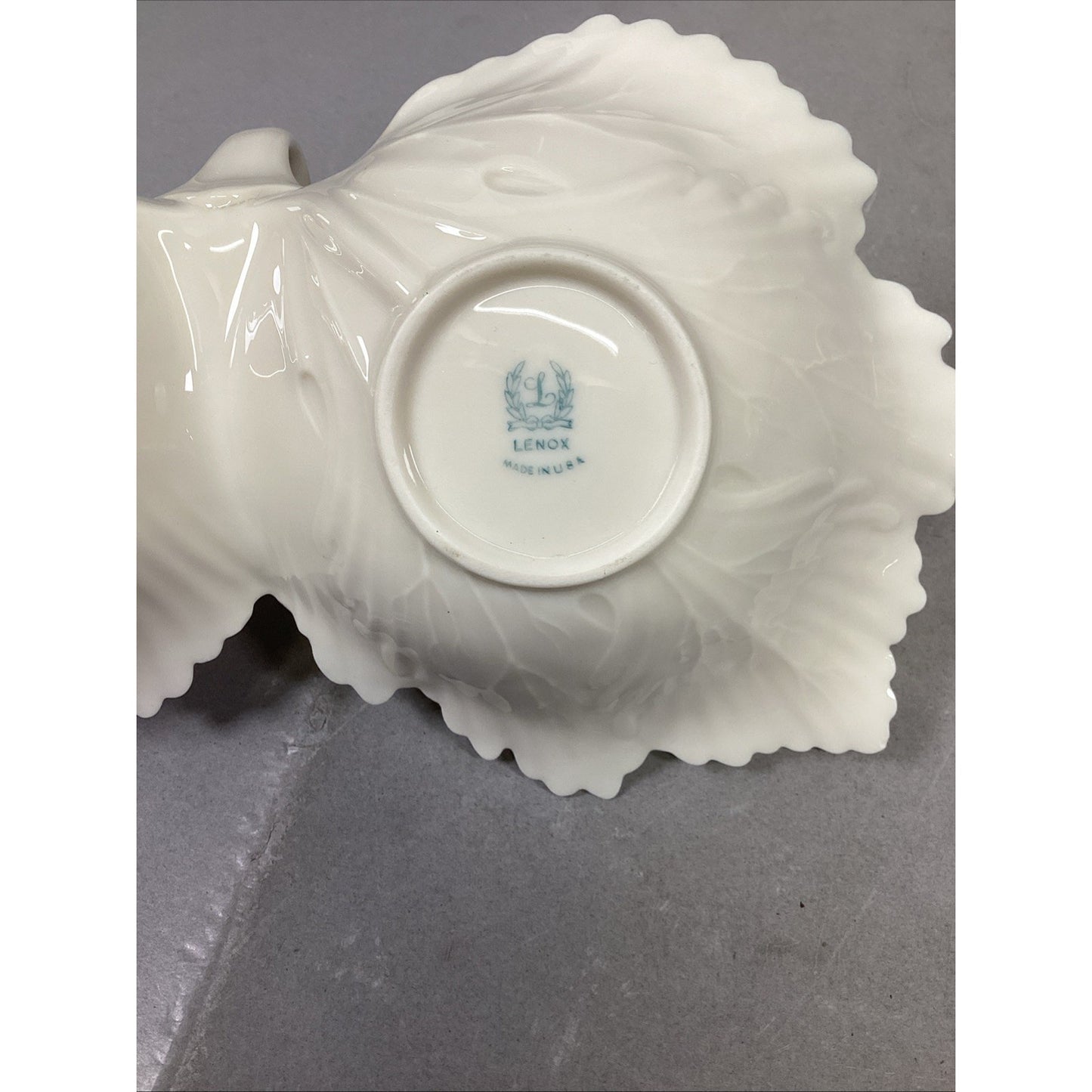 Vintage Lenox Double Leaf & Ivory China Oval Shaped Serving Candy/Nut Dishes